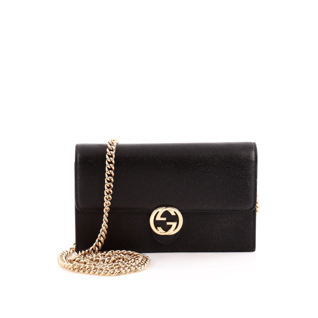 Gucci Interlocking G Cross Body WOC Leather Crossbody Bag