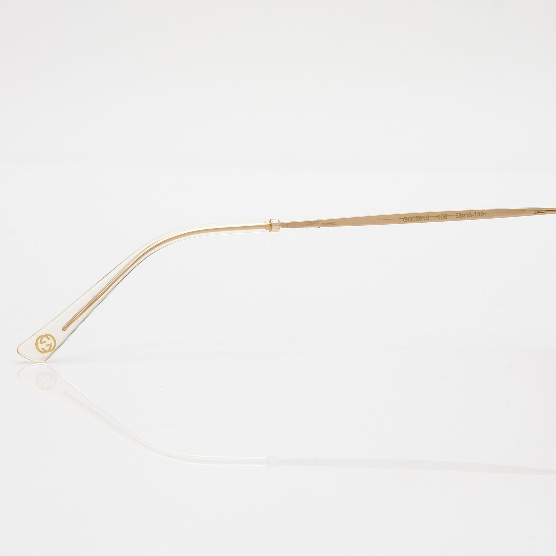 Gucci Interlocking G Aviator Sunglasses Gold Accessory