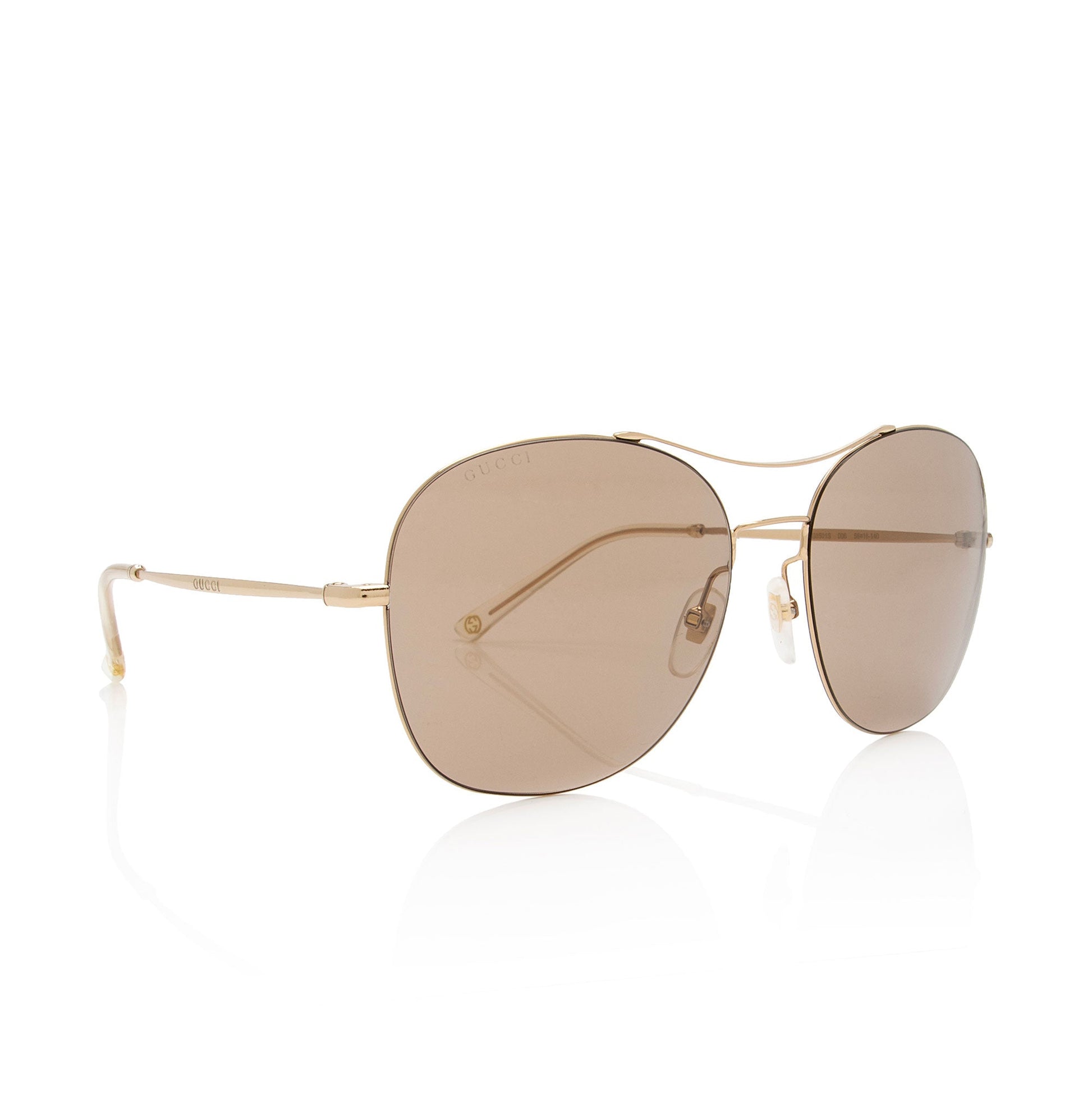 Gucci Interlocking G Aviator Sunglasses Gold Accessory