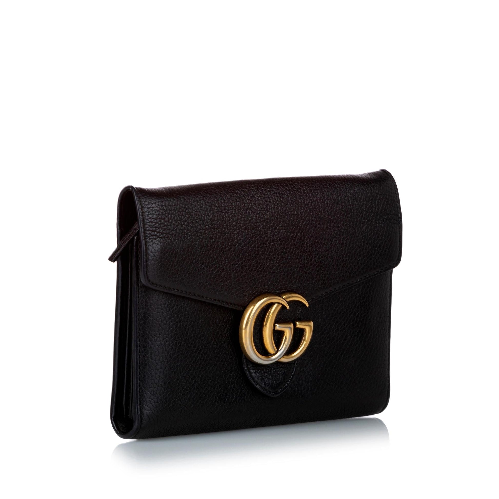 Gucci Interlocking G SHG Leather Calf Black Chain Crossbody Bag