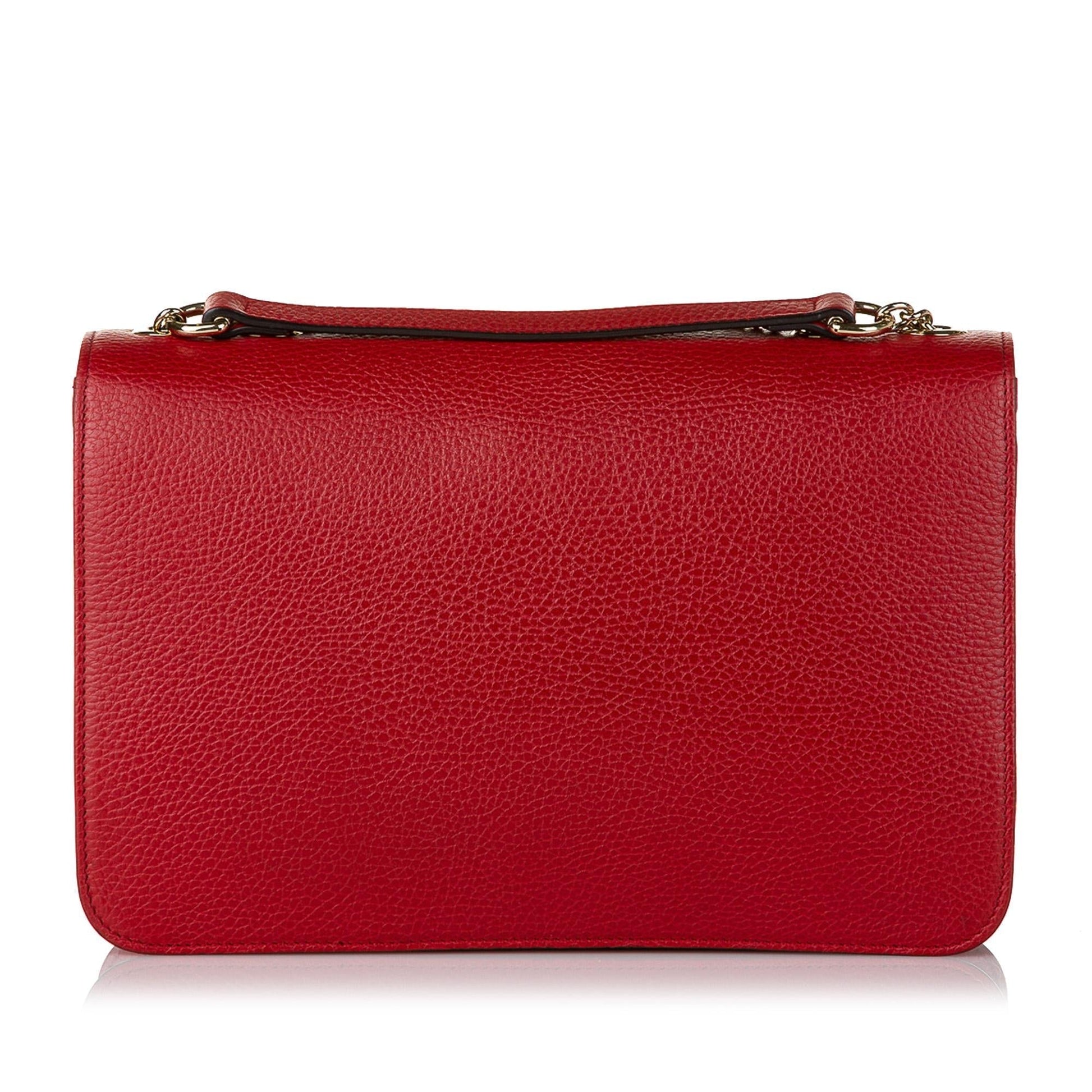 Gucci Interlocking G SHG Leather Calf Red Chain Crossbody Bag Bag Shg