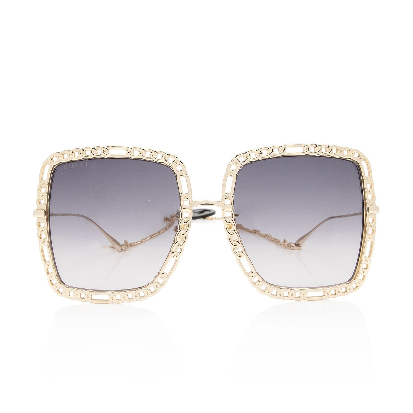 Gucci Interlocking G Charm Oversize Square Gold Chain Accessory