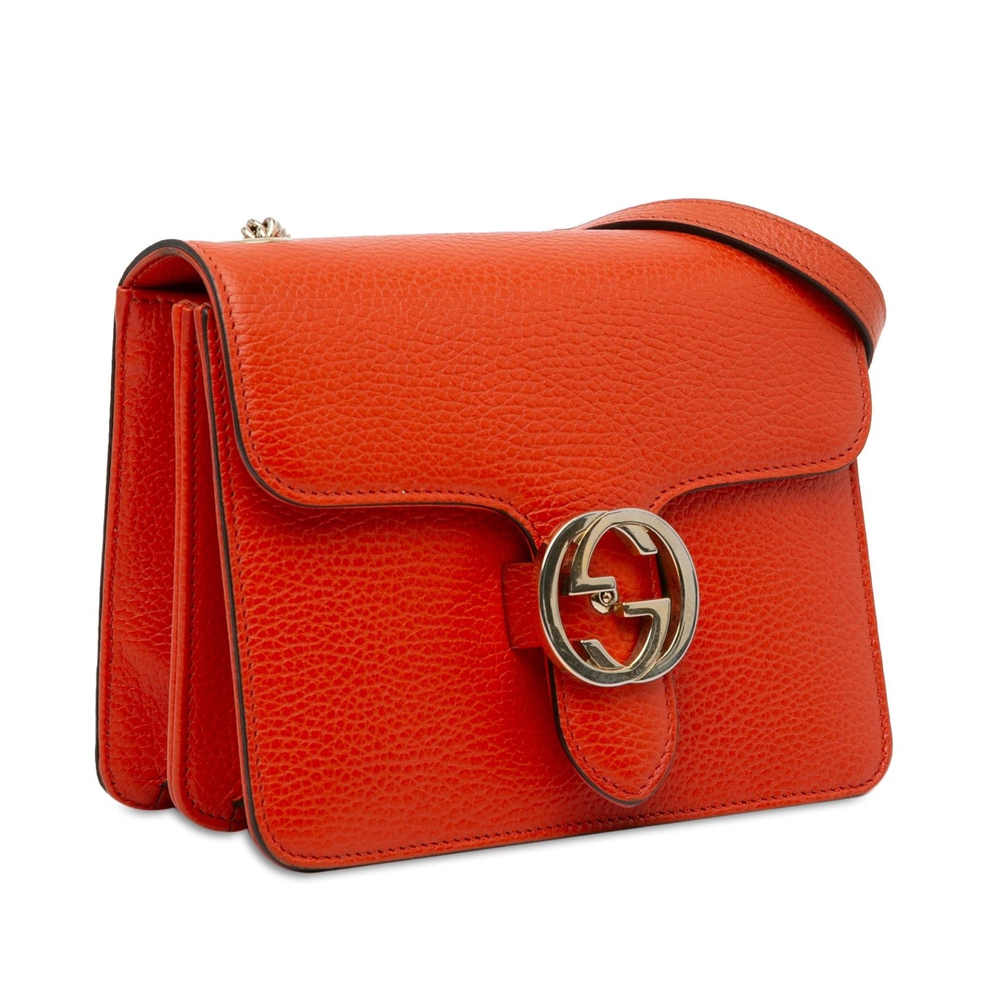 Gucci Interlocking G SHG-YN4oMp Calf Orange Crossbody Bag