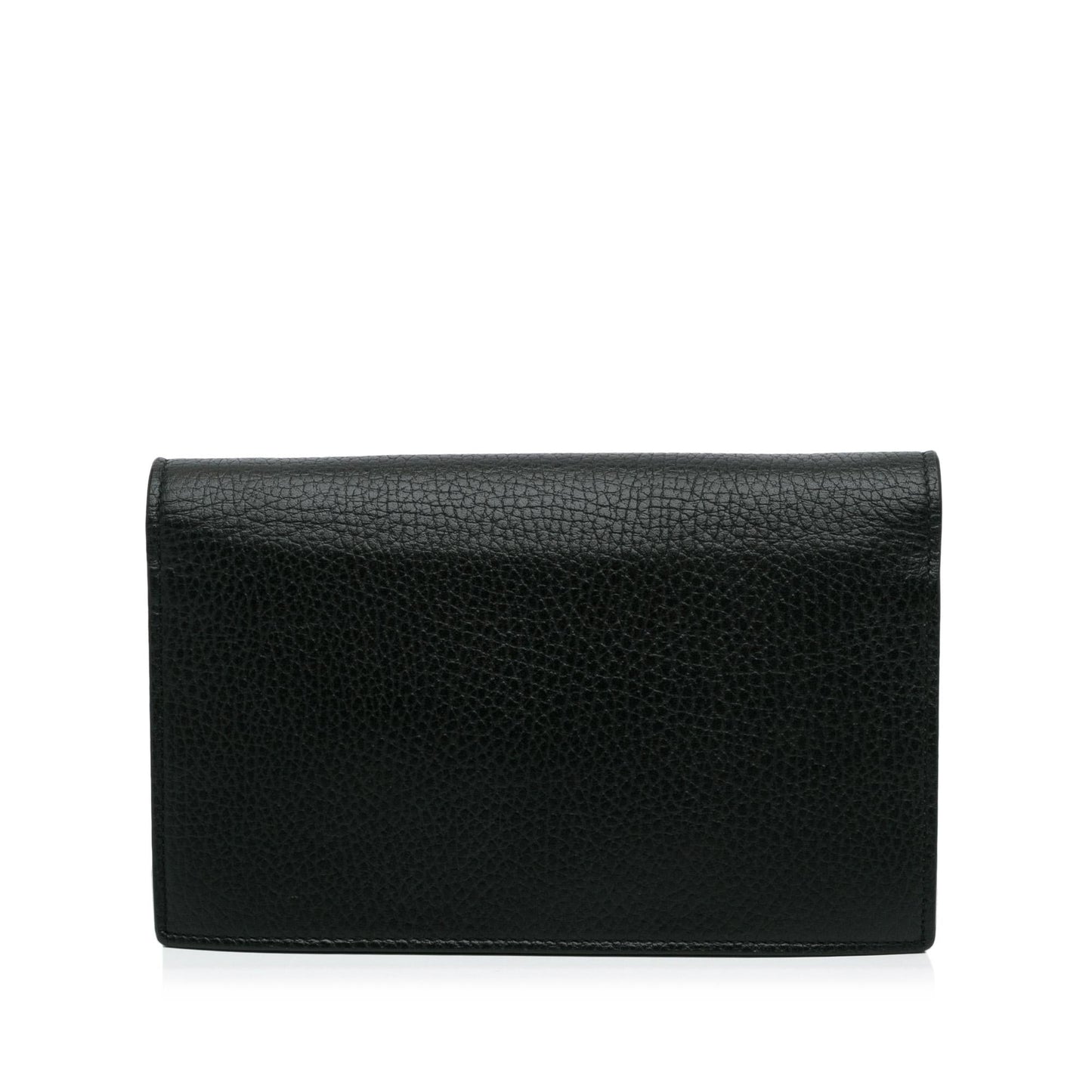 Gucci Interlocking G Dollar Wallet on Calf Black Chain Crossbody Bag Shg Ew0Gk6