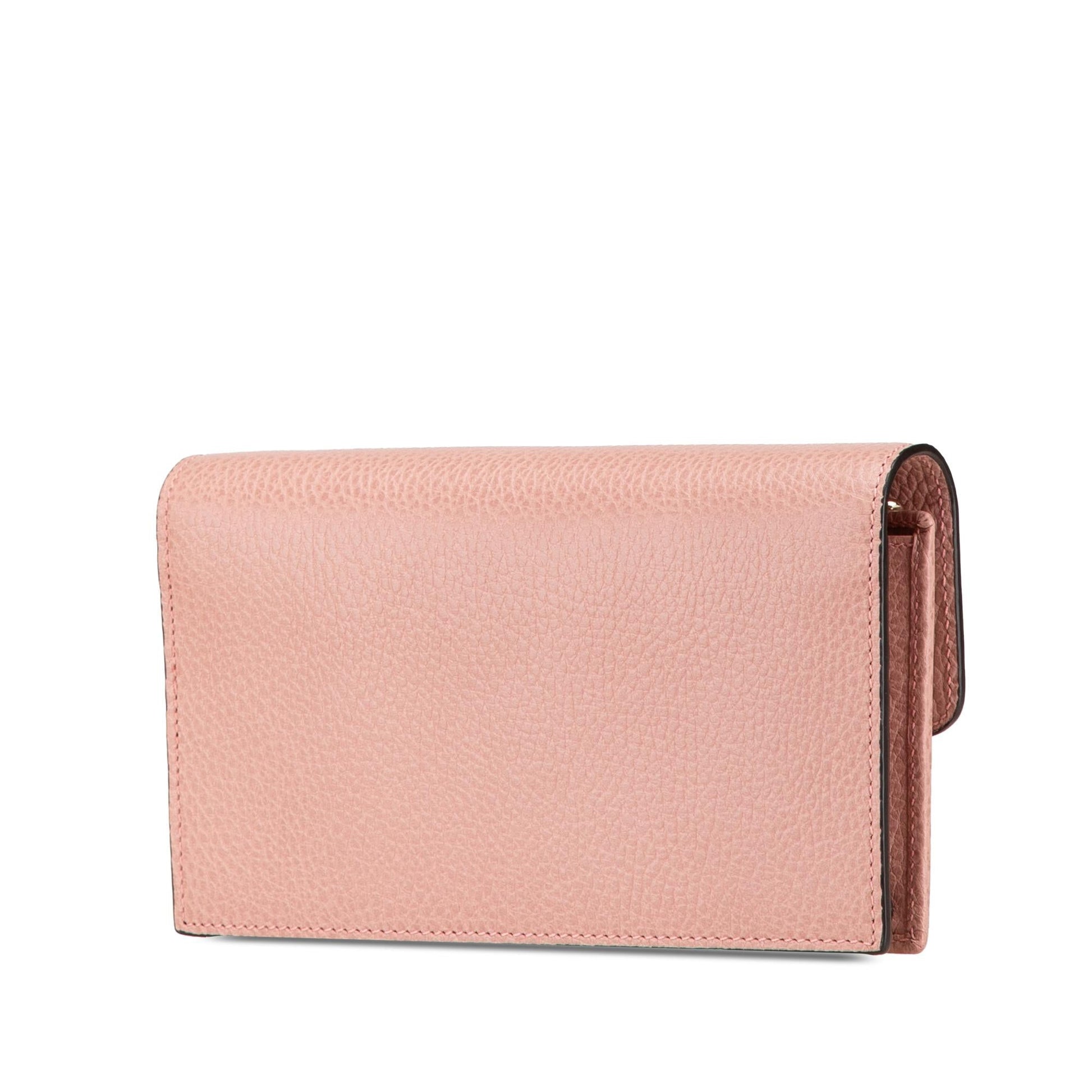 Gucci Interlocking G Dollar Wallet on Calf Pink Chain Crossbody Bag On Chain