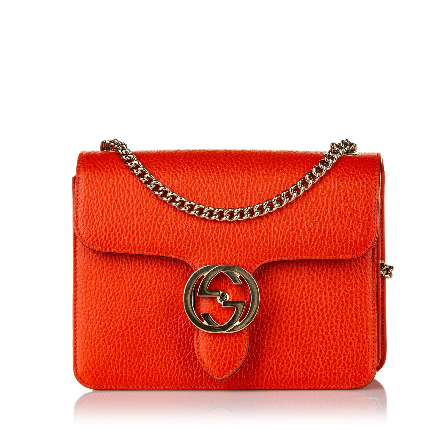 Gucci Interlocking G SHG Leather Calf Red Crossbody Bag Bag Shg