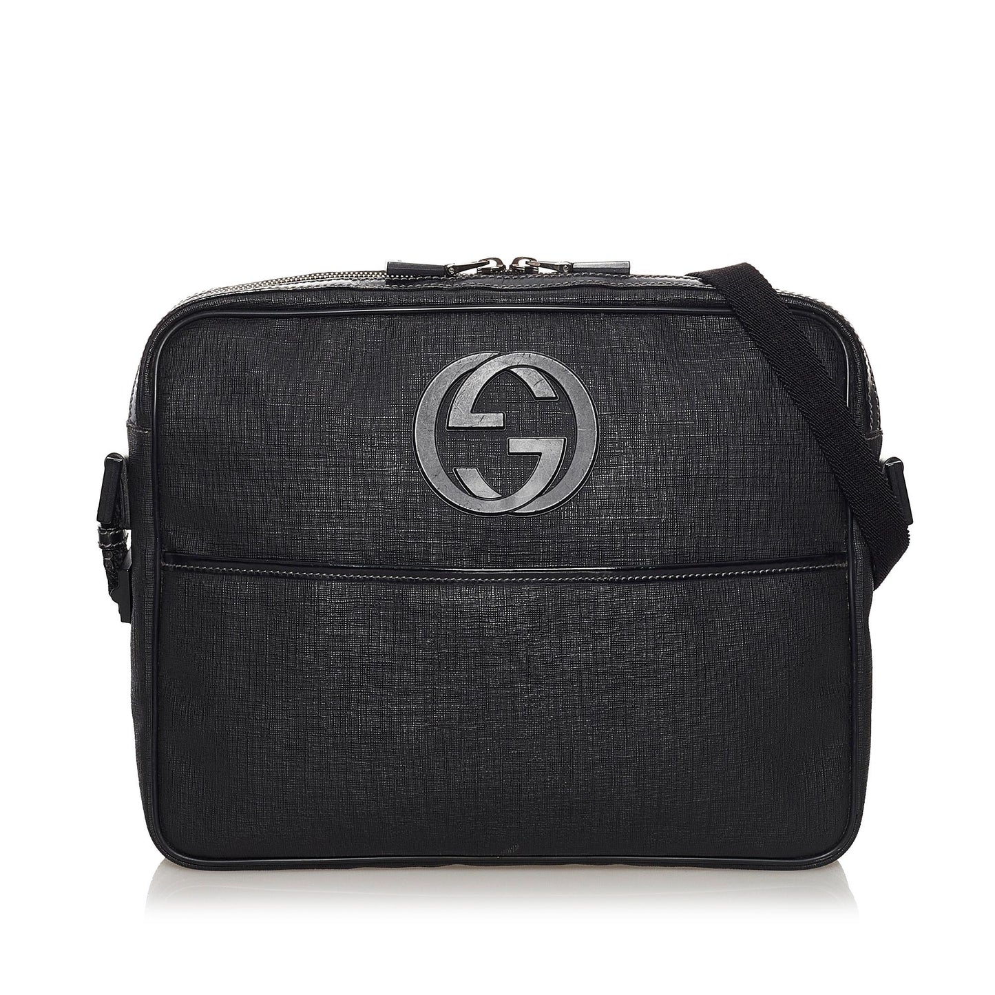 Gucci Interlocking G SHG Leather Calf Black Crossbody Bag