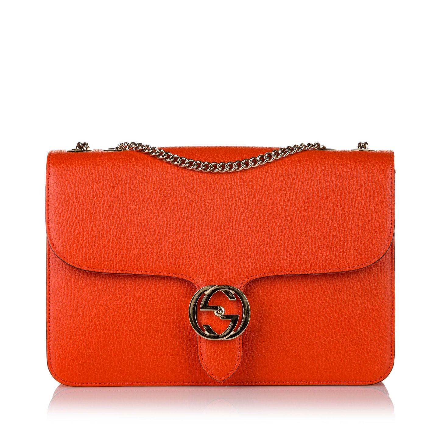 Gucci Interlocking G SHG Leather Calf Orange Crossbody Bag