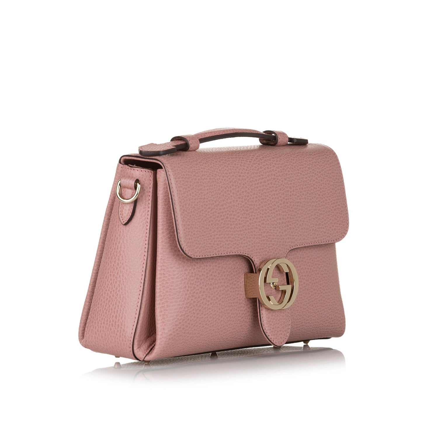 Gucci Interlocking G SHG Leather Calf Pink Satchel Bag