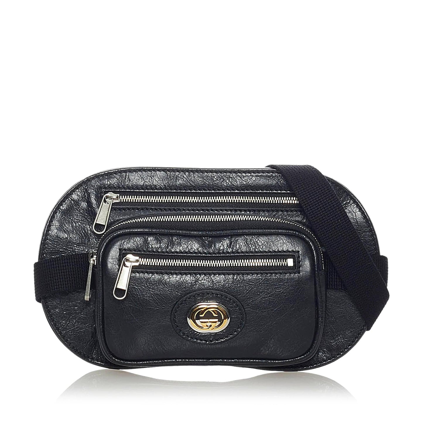 Gucci Interlocking G Morpheus Belt SHG Leather Calf Black Accessory