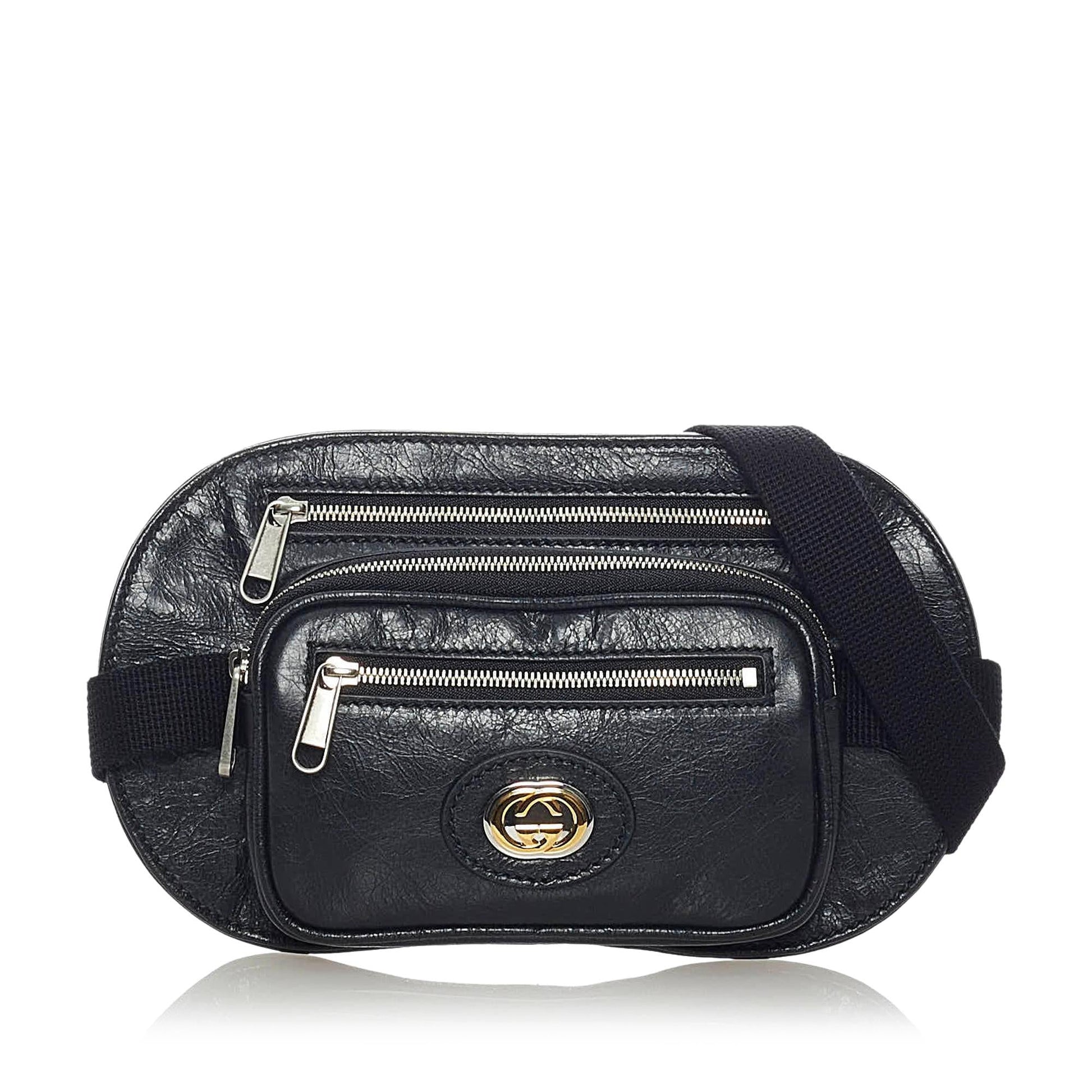 Gucci Interlocking G Morpheus Belt SHG Leather Calf Black Accessory