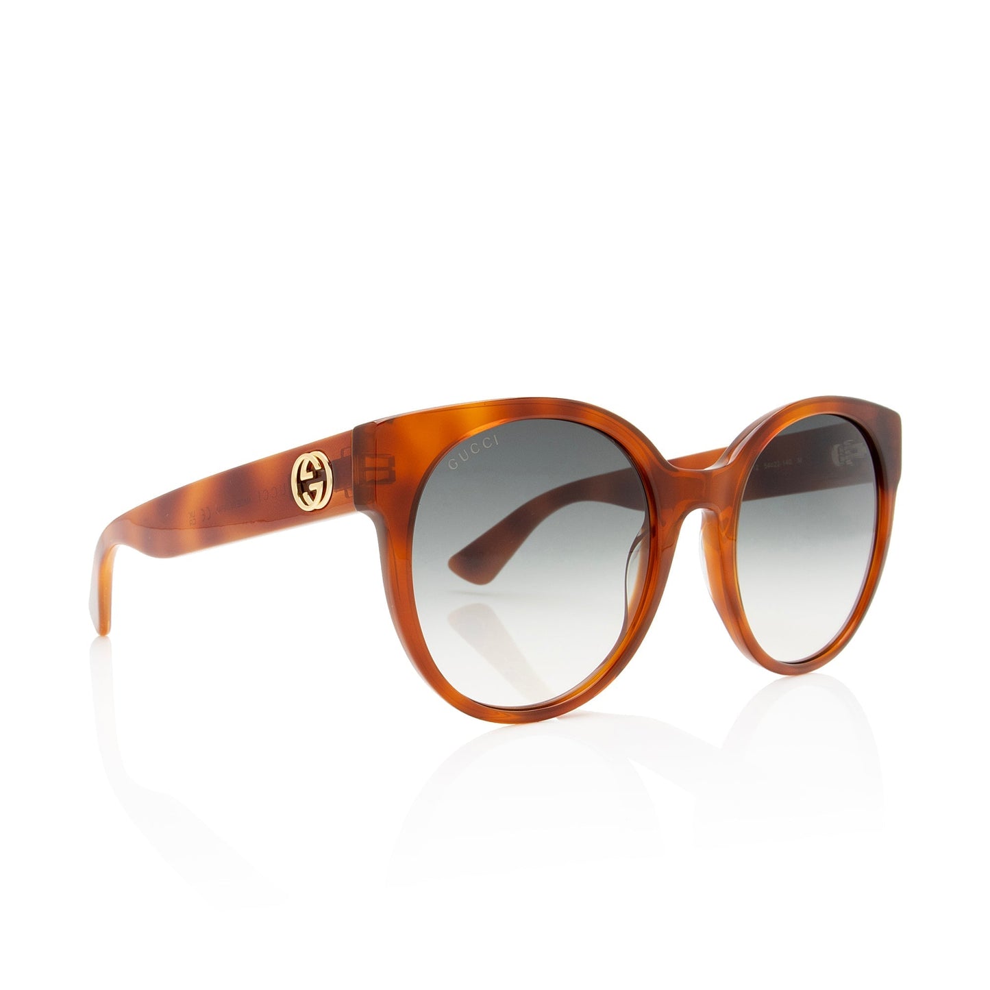 Gucci Interlocking G Round Cat Eye Brown Orange Accessory