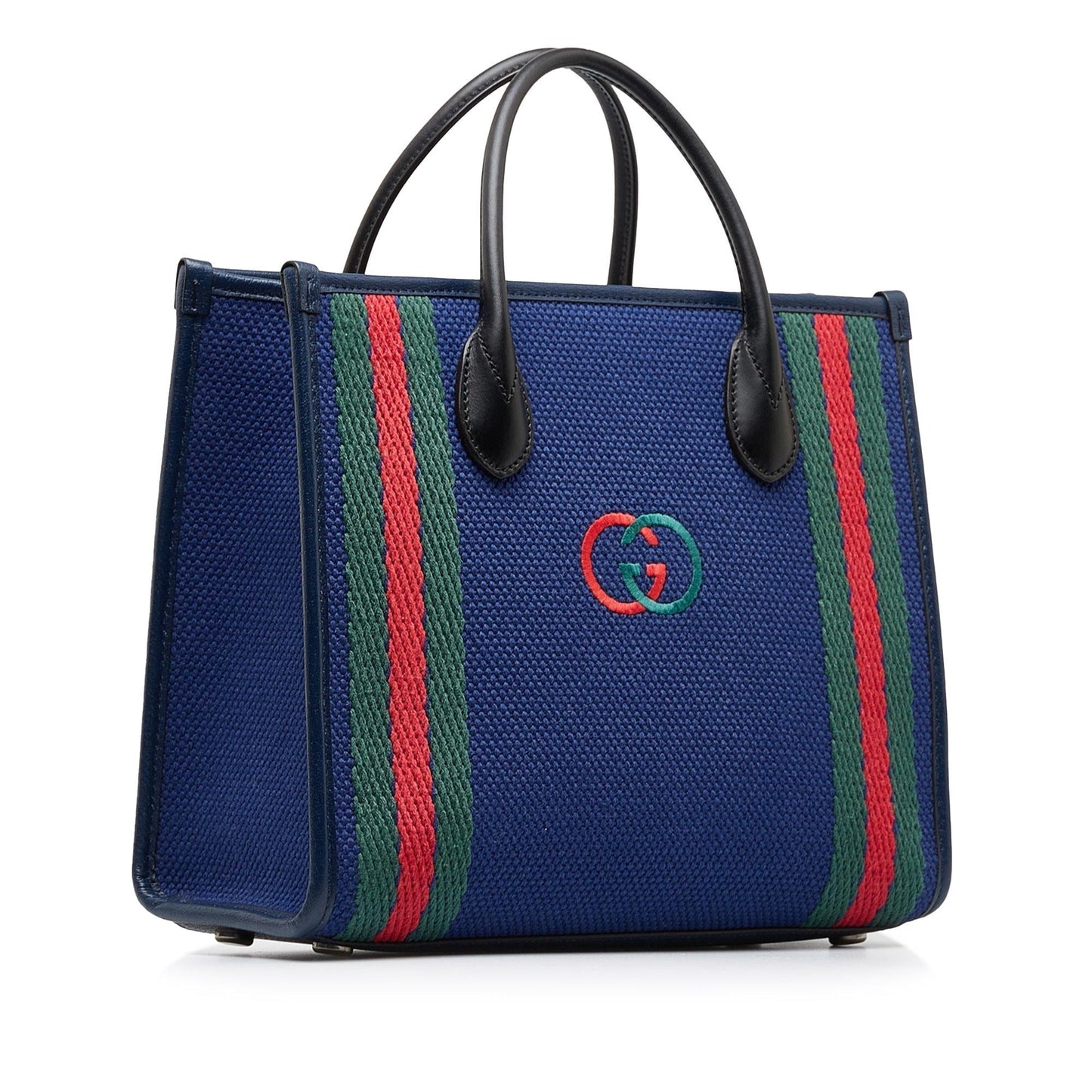 Gucci Interlocking G SHG-UF4TtK Canvas Blue Satchel Bag