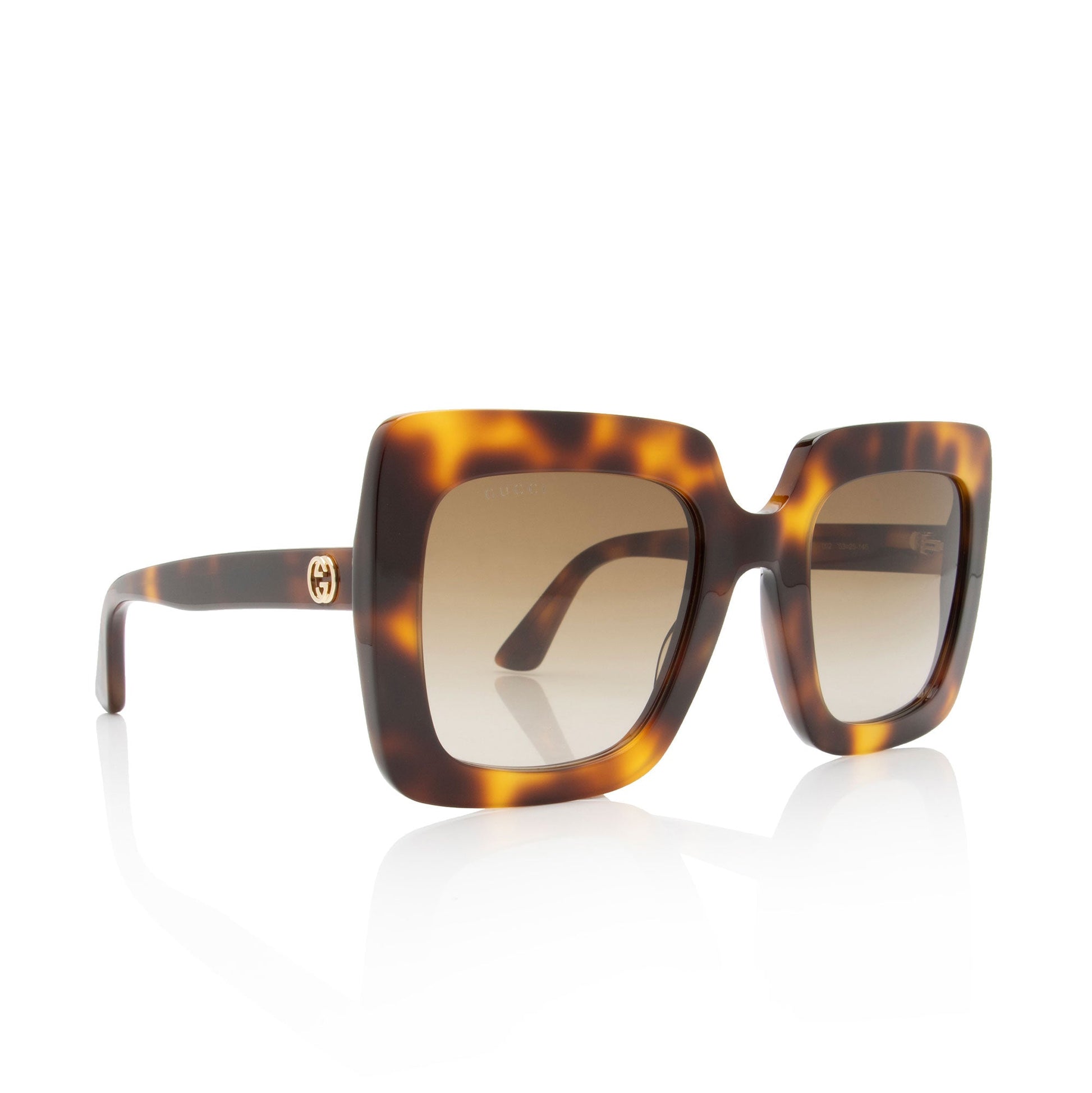 Gucci Interlocking G Square Sunglasses Brown Beige Accessory