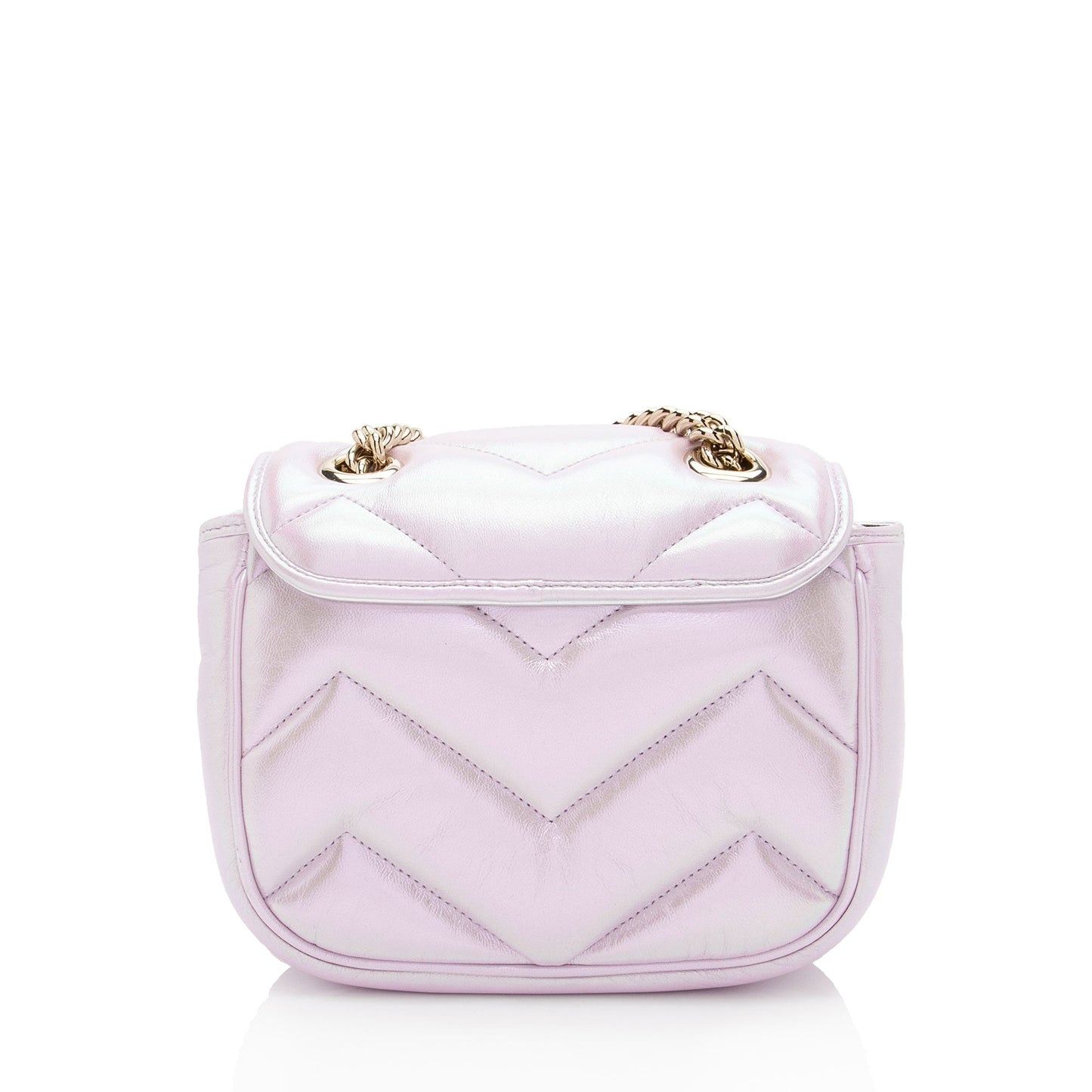 Gucci Padded Iridescent GG Marmont Square Matelasse Leather Mini Crossbody Bag