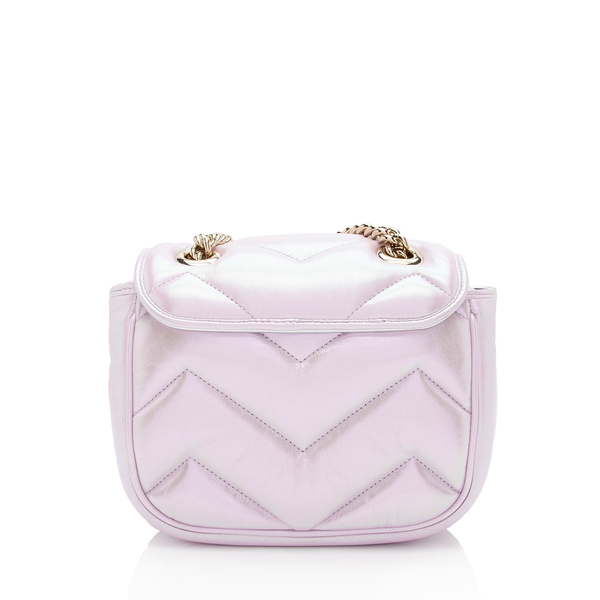 Gucci Padded Iridescent GG Marmont Square Matelasse Leather Mini Crossbody Bag