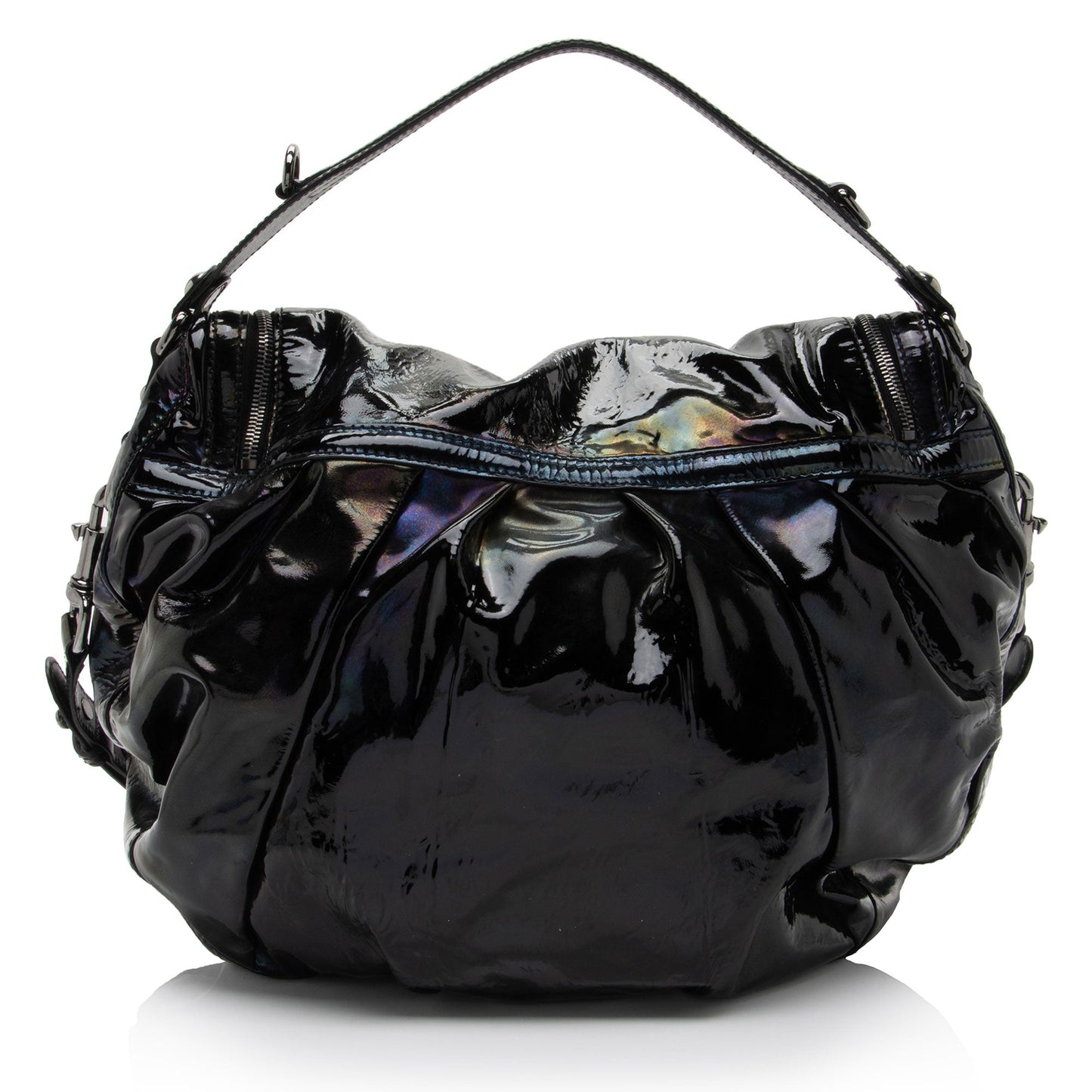 Gucci Iridescent Icon Bit SHF-lmJOkR Leather Patent Black Shoulder Bag