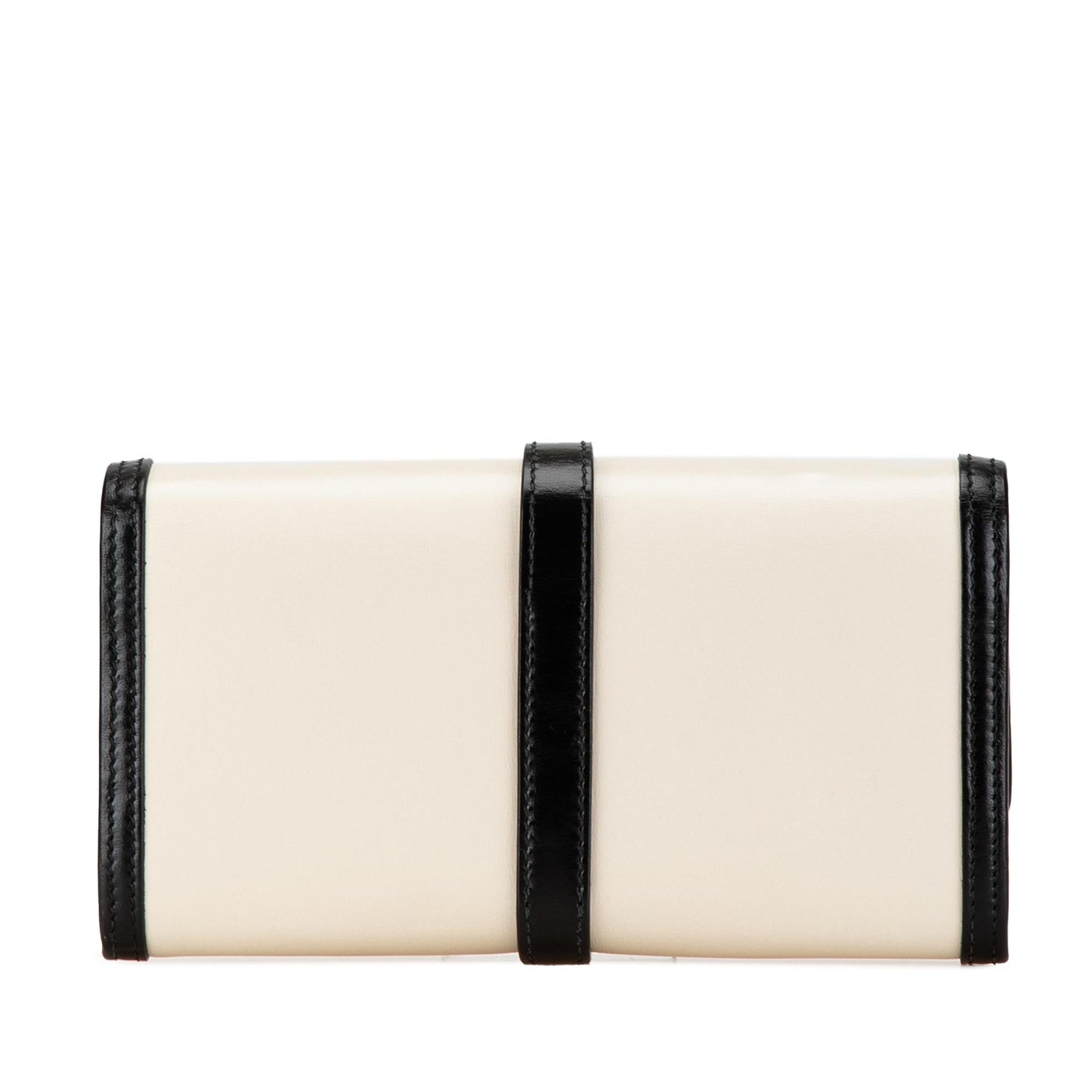 Gucci Jackie Wallet On SHG-s4KNWW Calf Black White Chain Crossbody Bag