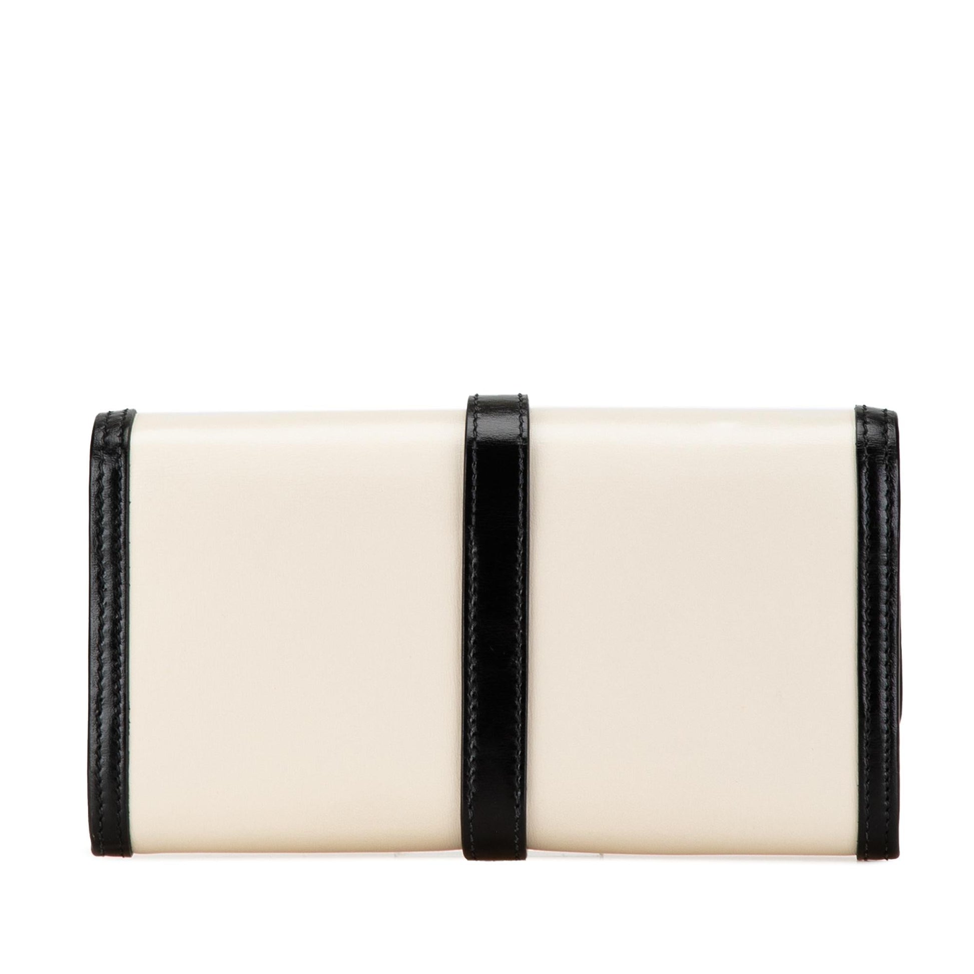Gucci Jackie Wallet On SHG-s4KNWW Calf Black White Chain Crossbody Bag
