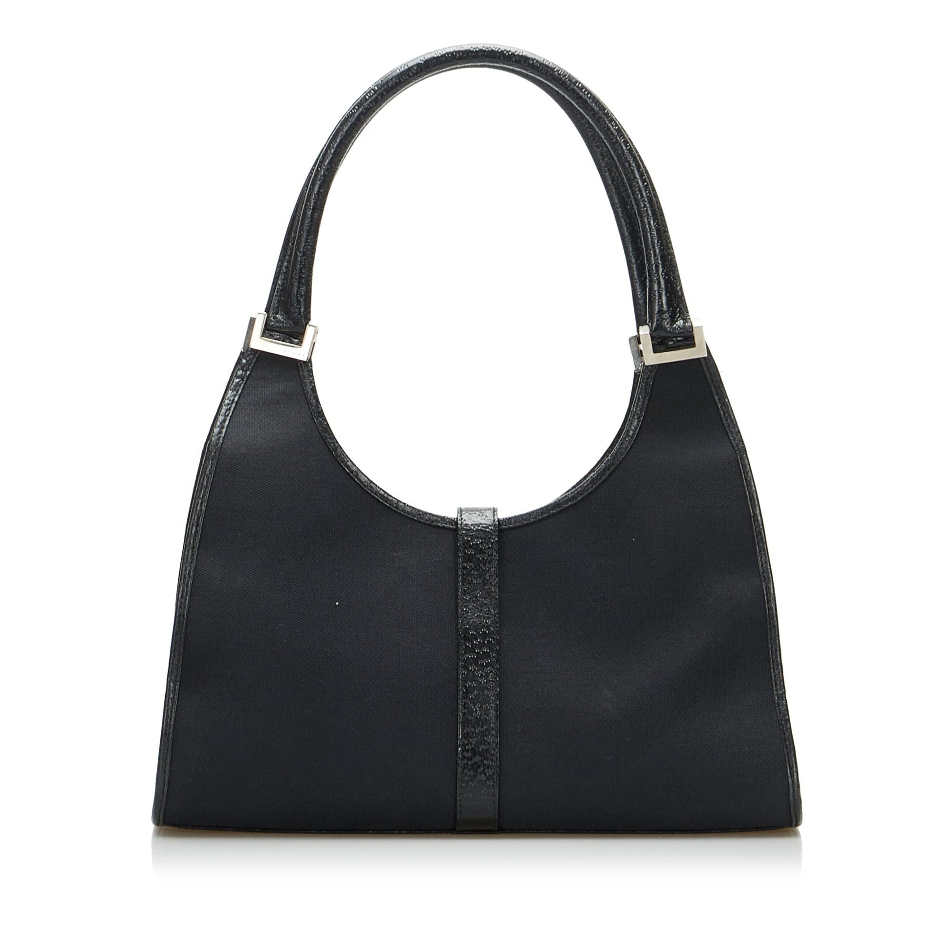 Gucci Jackie Bardot SHG-bnG6N5 Canvas Calf Black Satchel Bag