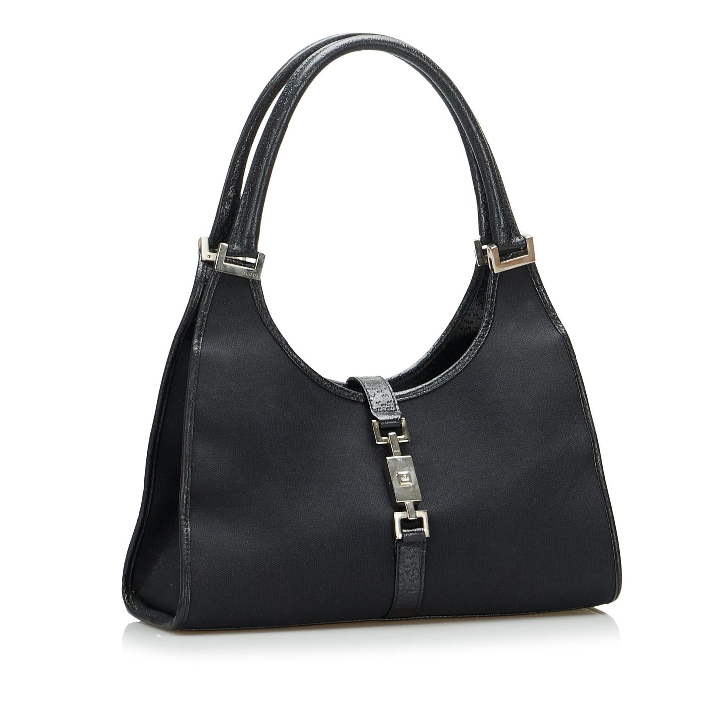 Gucci Jackie Bardot SHG-bnG6N5 Canvas Calf Black Satchel Bag