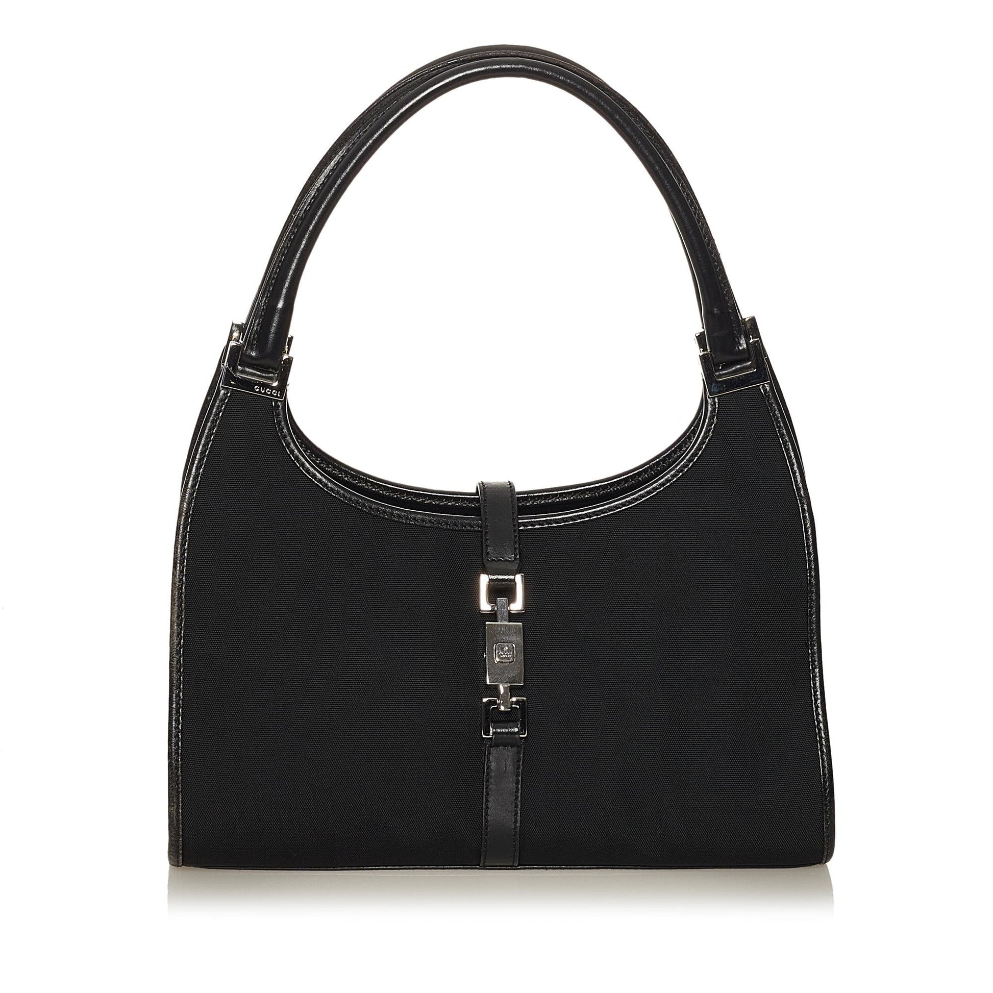 Gucci Jackie SHG Canvas Black Satchel Bag