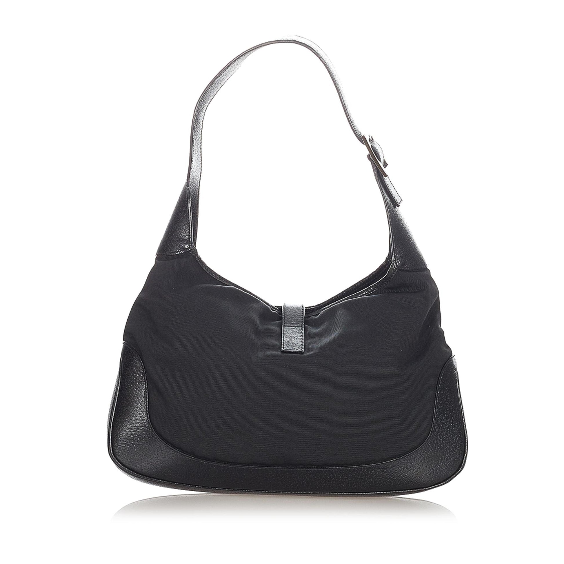 Gucci Jackie SHG Canvas Calf Black Shoulder Bag
