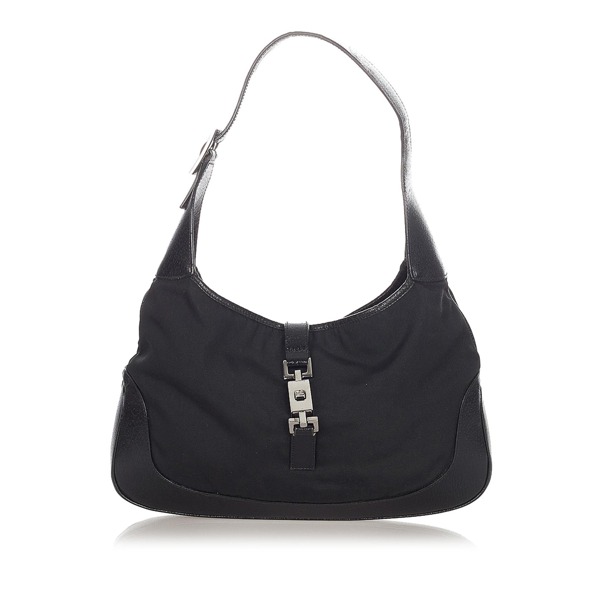 Gucci Jackie SHG Canvas Calf Black Shoulder Bag