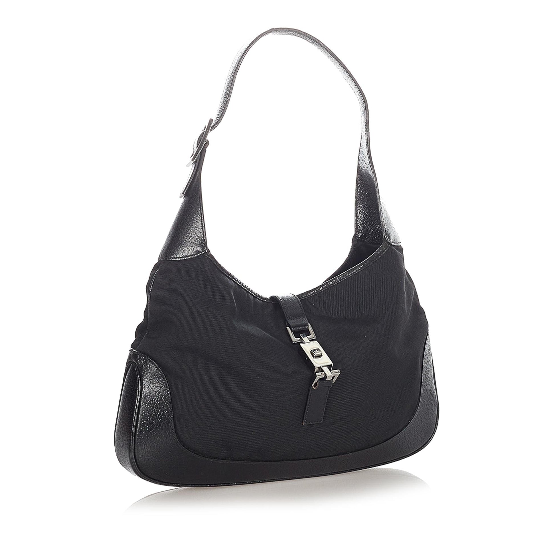 Gucci Jackie SHG Canvas Calf Black Shoulder Bag
