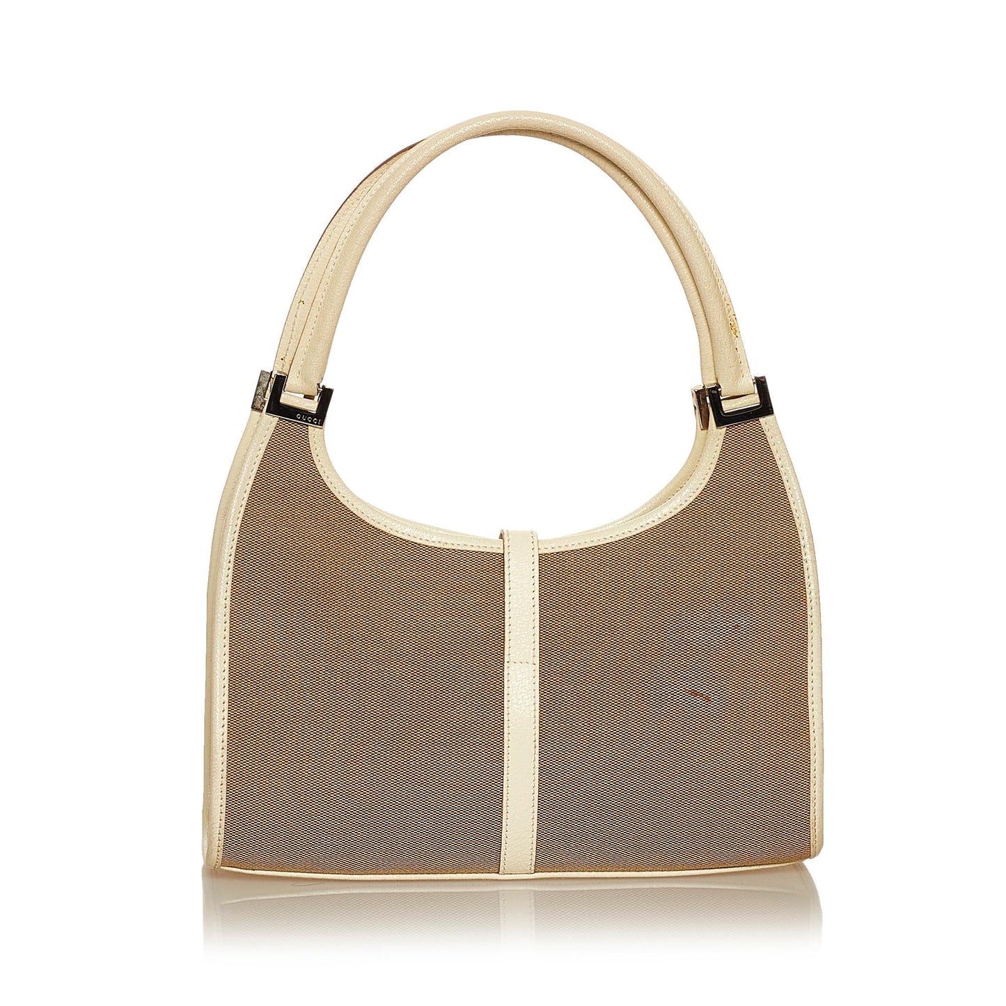 Gucci Jackie SHG Canvas White Brown Shoulder Bag Bag Shg