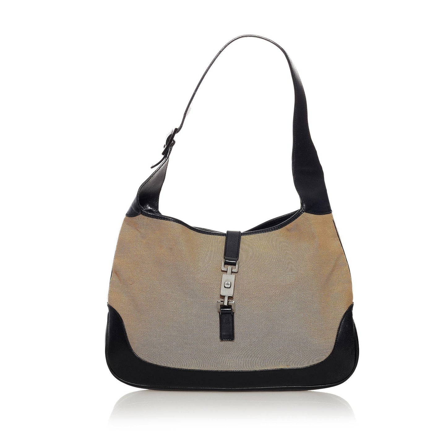 Gucci Jackie SHG Canvas Black Brown Shoulder Bag