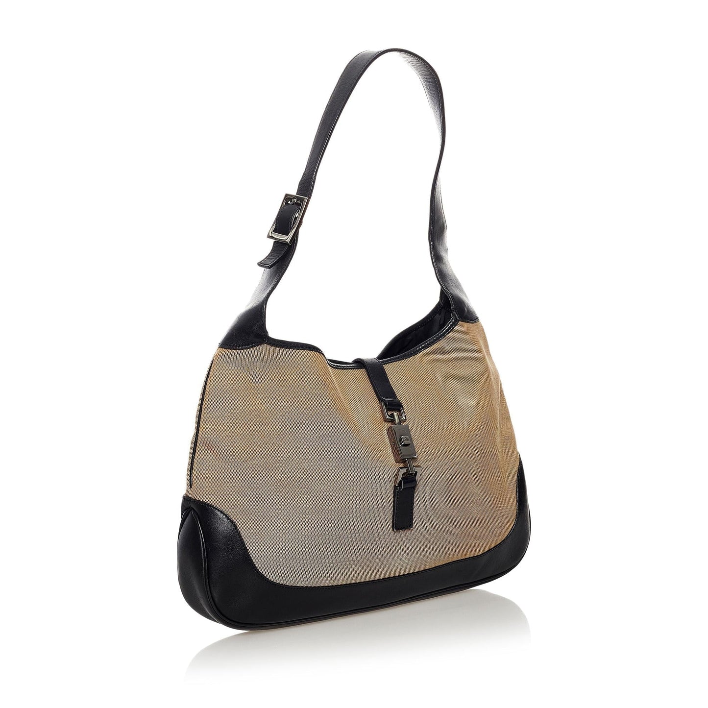 Gucci Jackie SHG Canvas Black Brown Shoulder Bag
