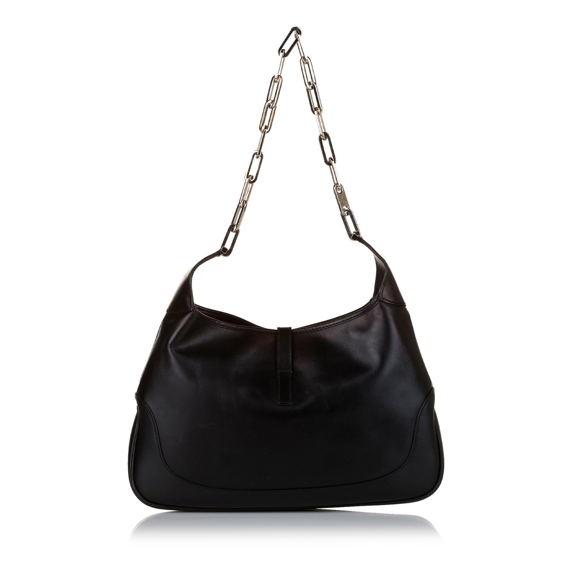 Gucci Jackie SHG Leather Calf Black Chain Shoulder Bag