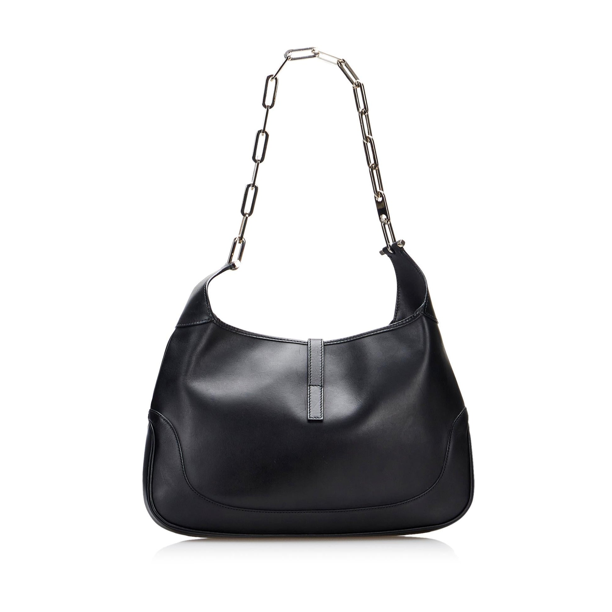 Gucci Jackie SHG-KkZfgV Calf Black Chain Shoulder Bag