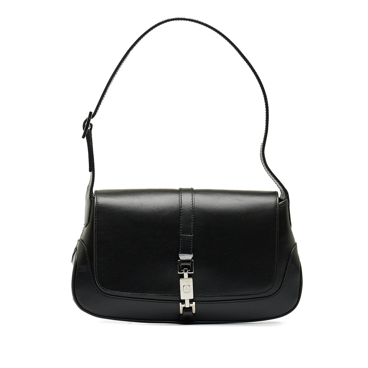 Gucci Jackie SHG-swd8OI Calf Black Flap Shoulder Bag