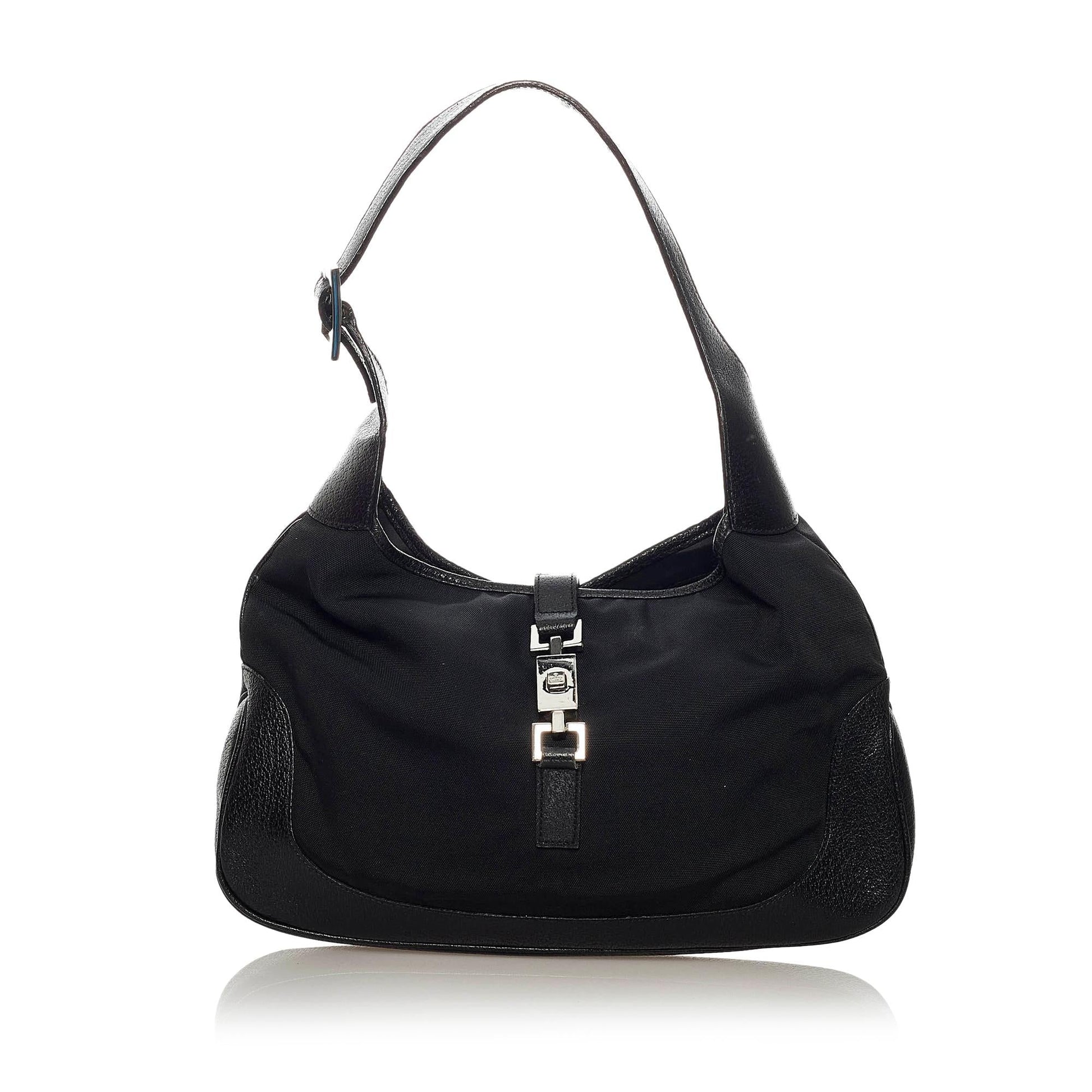 Gucci Jackie SHG Nylon Calf Black Shoulder Bag Bag Shg