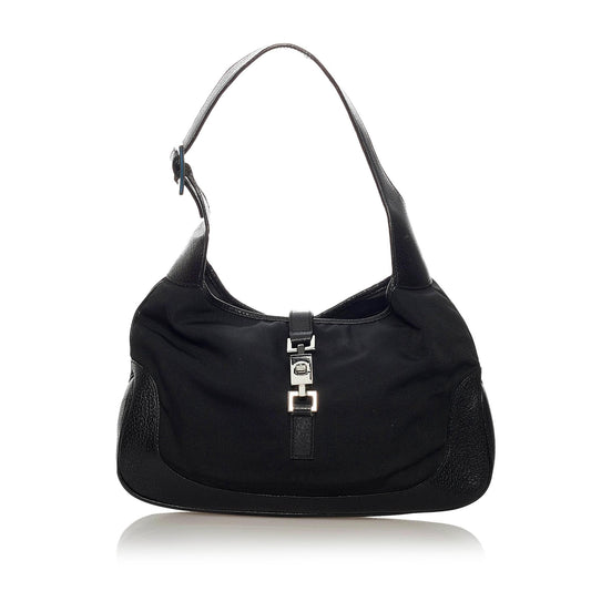 Gucci Jackie SHG Nylon Calf Black Shoulder Bag Bag Shg