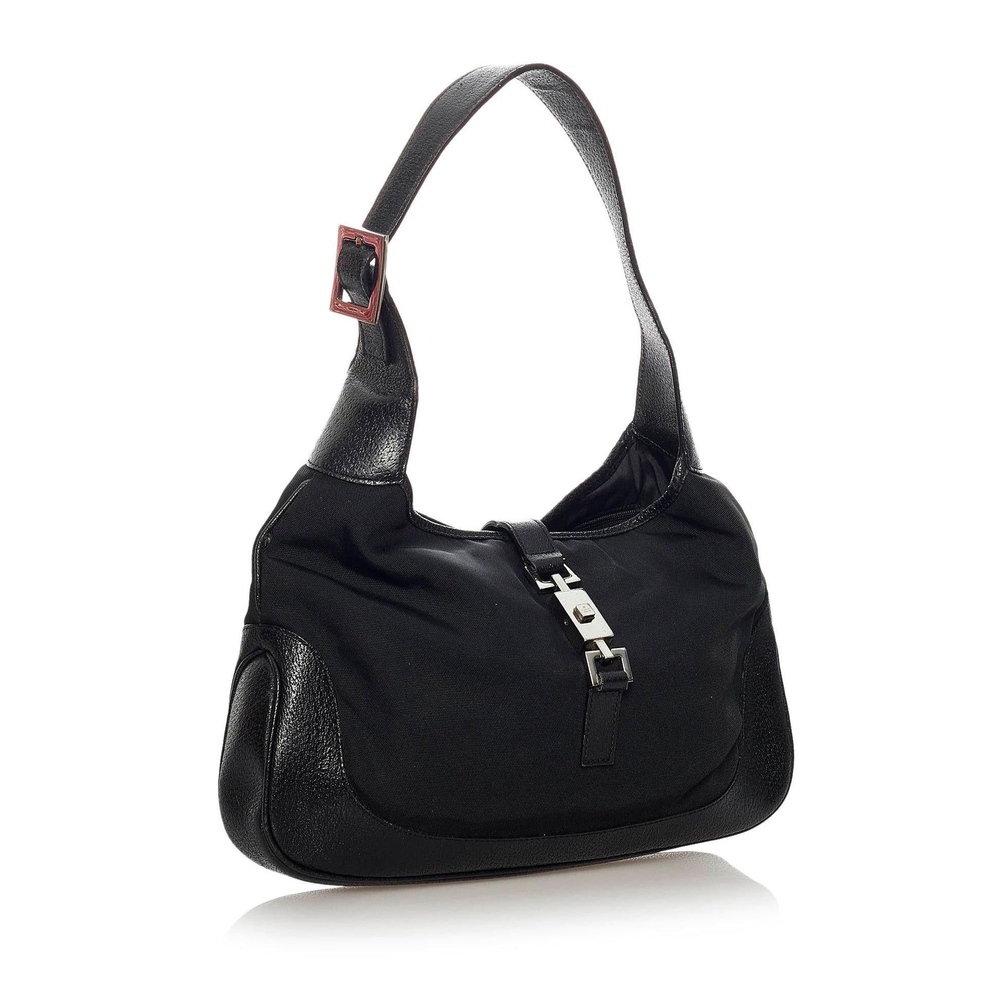 Gucci Jackie SHG Nylon Calf Black Shoulder Bag Bag Shg