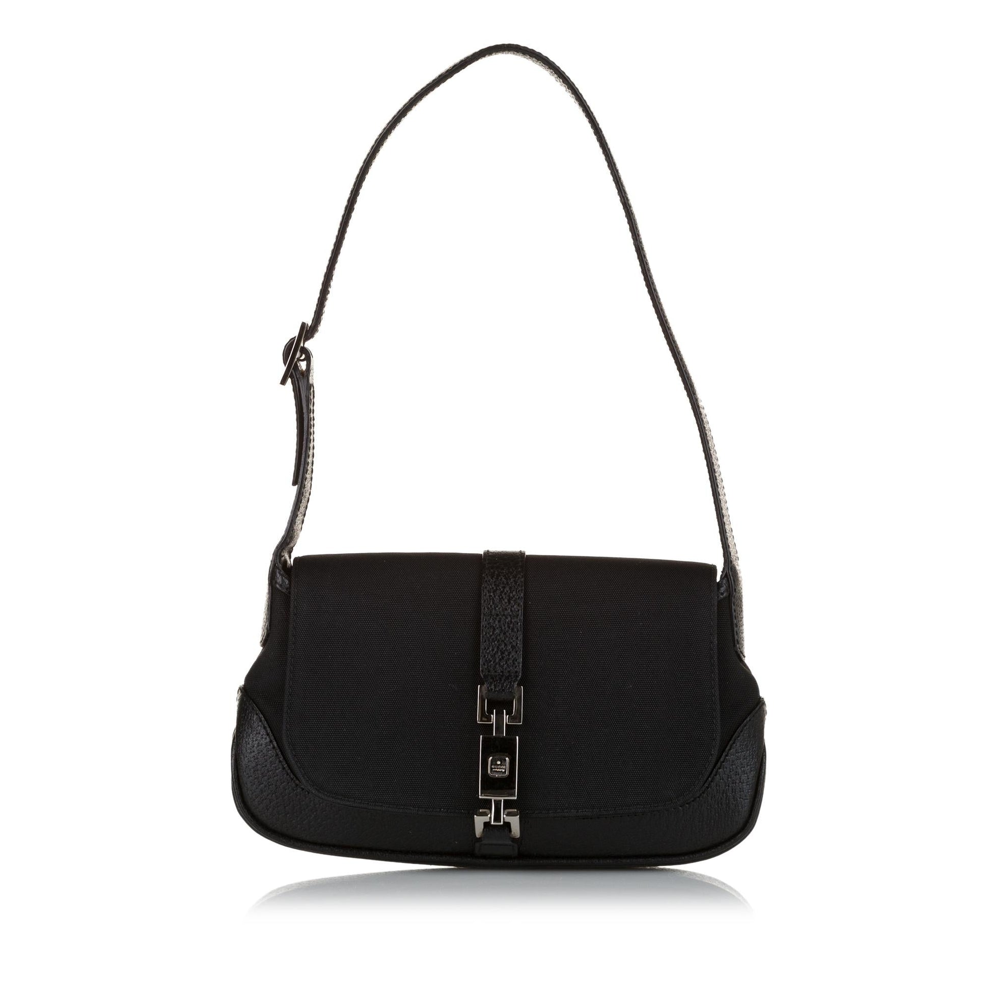 Gucci Jackie SHG Nylon Calf Black Shoulder Bag