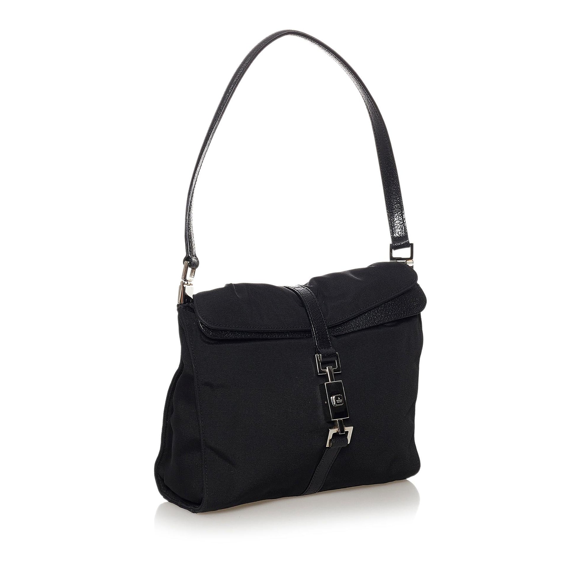 Gucci Jackie SHG Nylon Black Shoulder Bag Bag Shg