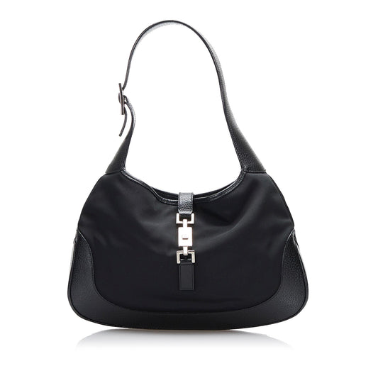 Gucci Jackie SHG-HRXgdz Nylon Calf Black Shoulder Bag