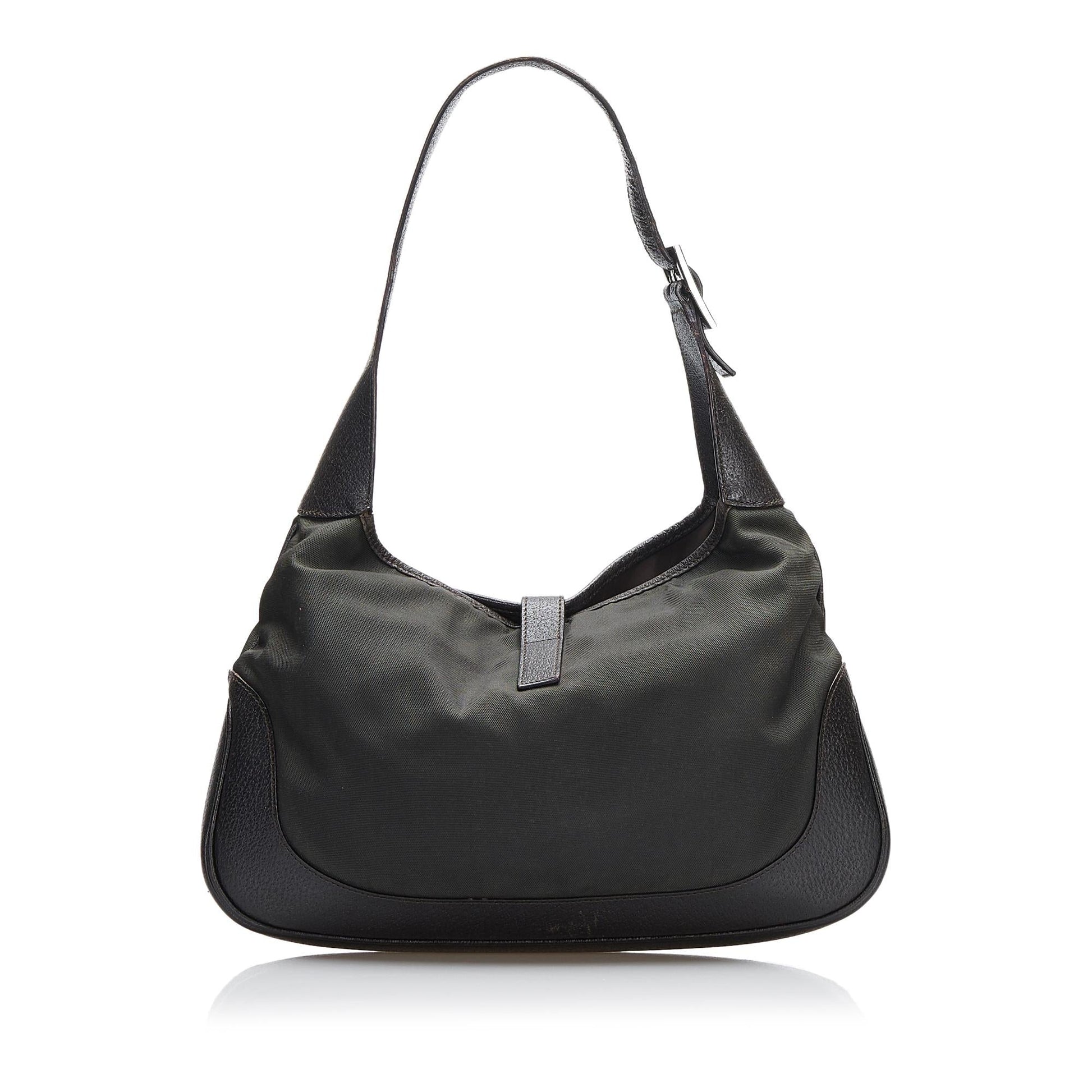 Gucci Jackie SHG-PBkNDZ Nylon Calf Black Shoulder Bag