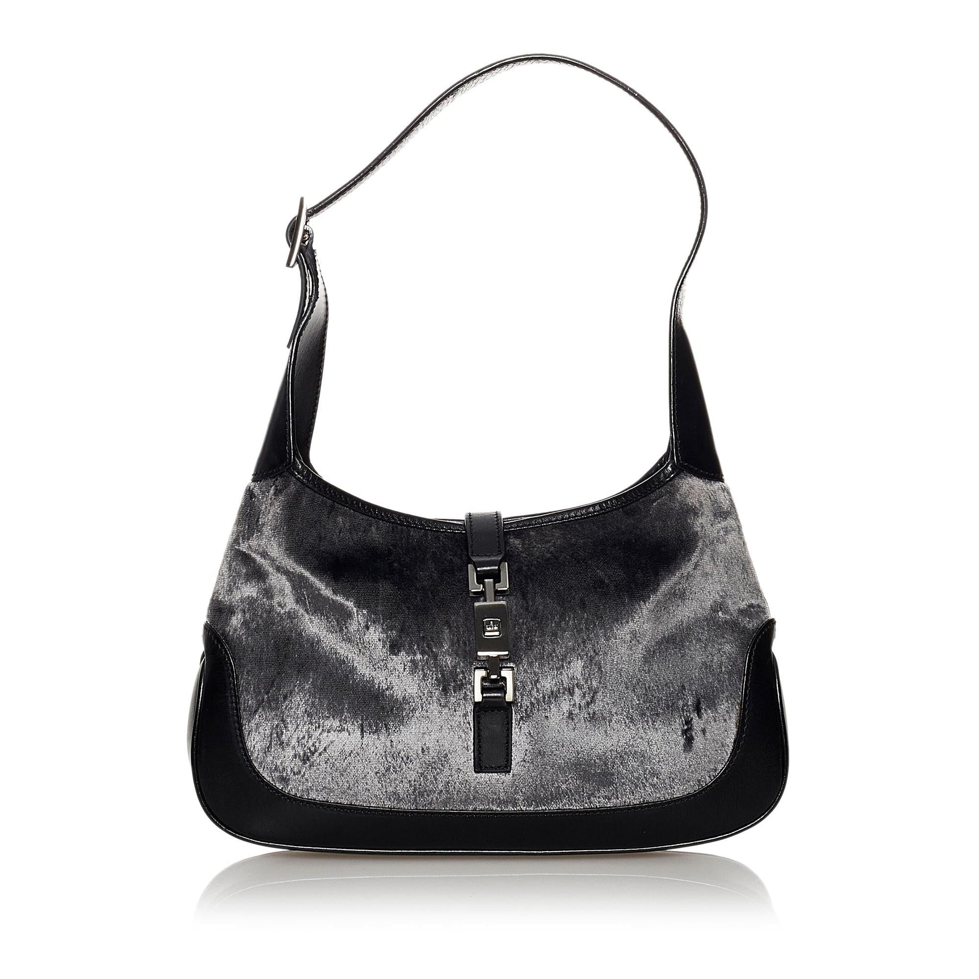 Gucci Jackie Velvet SHG Calf Black Shoulder Bag