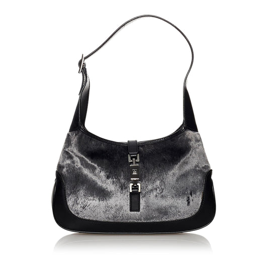 Gucci Jackie Velvet SHG Calf Black Shoulder Bag