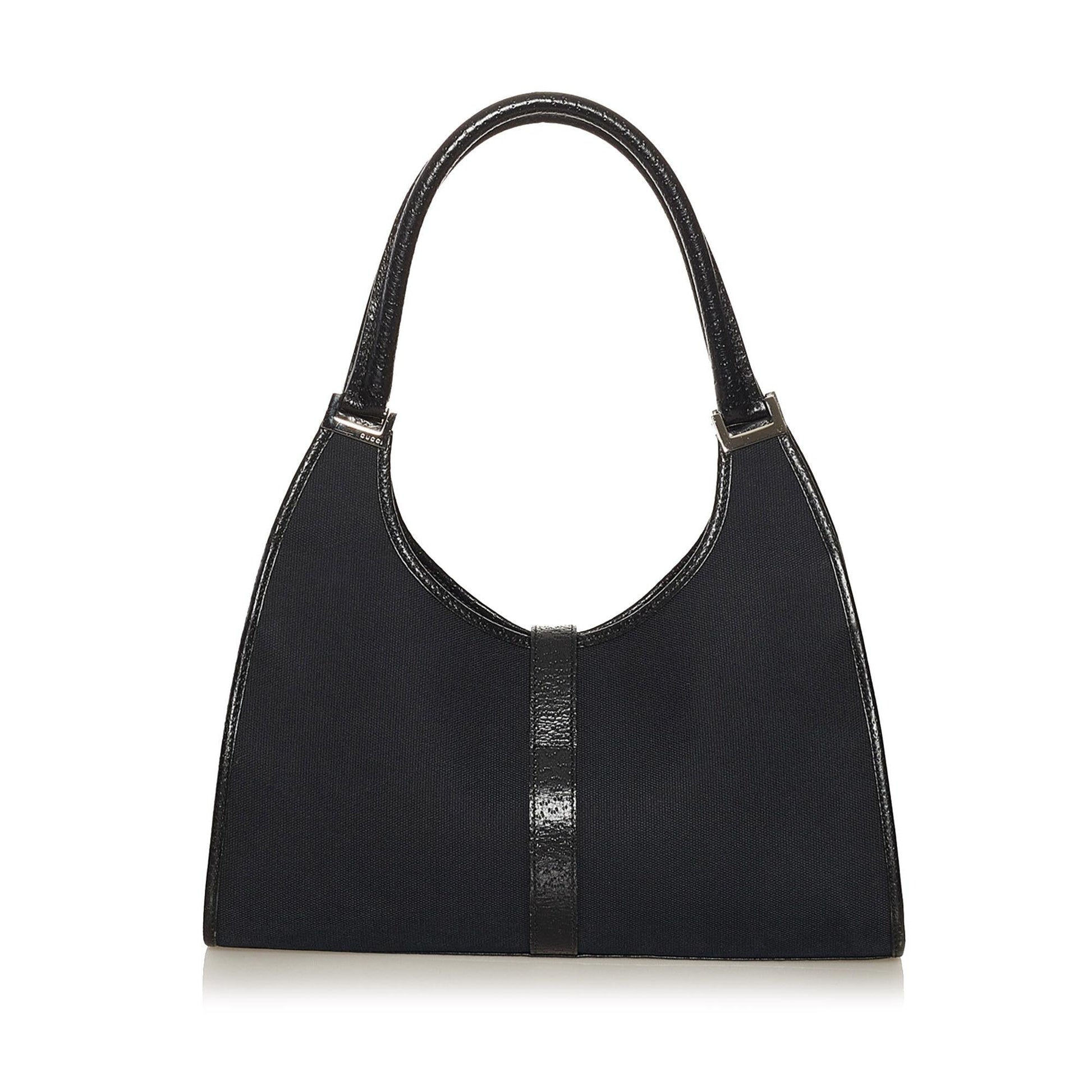 Gucci Jackie SHG Canvas Black Shoulder Bag