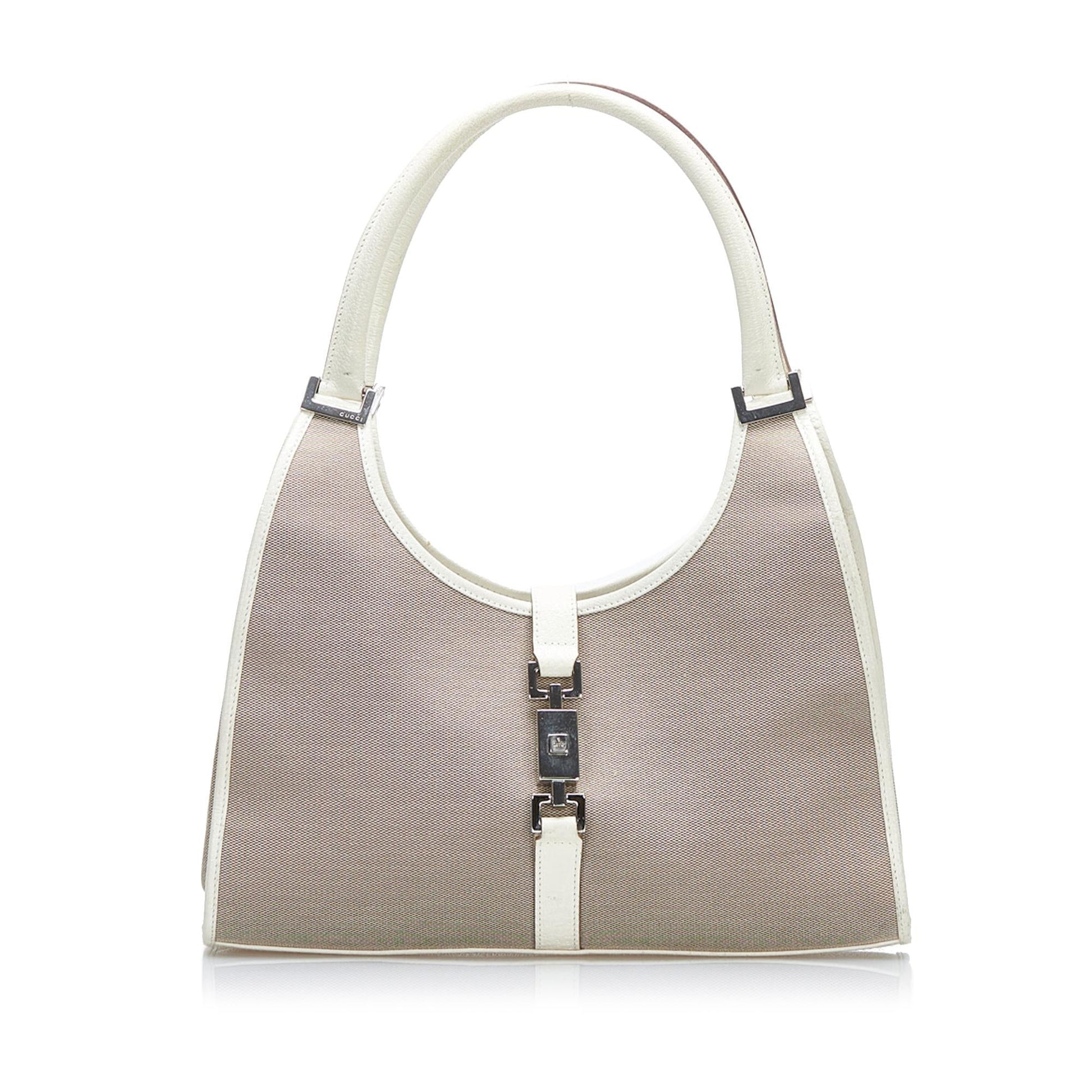 Gucci Jackie SHG-5ODg88 Canvas Grey Shoulder Bag