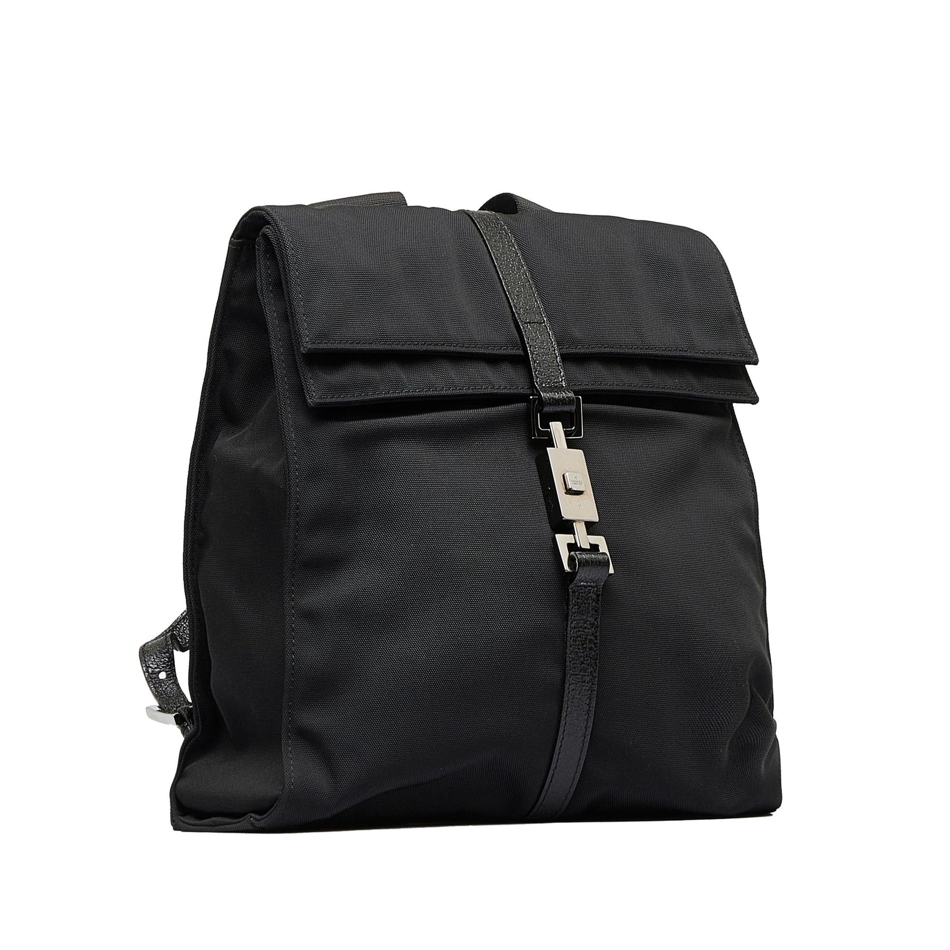 Gucci Jackie SHG-x1xuJM Nylon Calf Black Backpack
