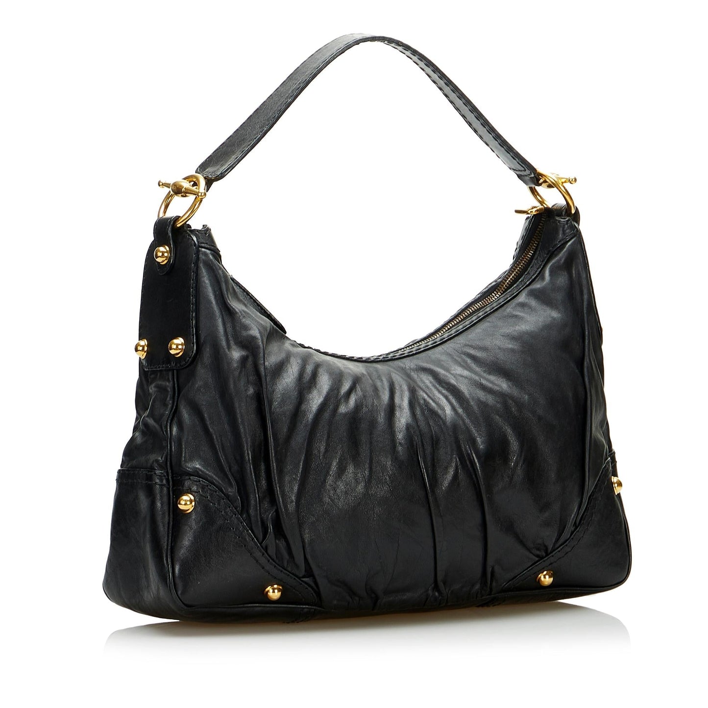 Gucci Jockey SHG-14S49N Calf Black Shoulder Bag
