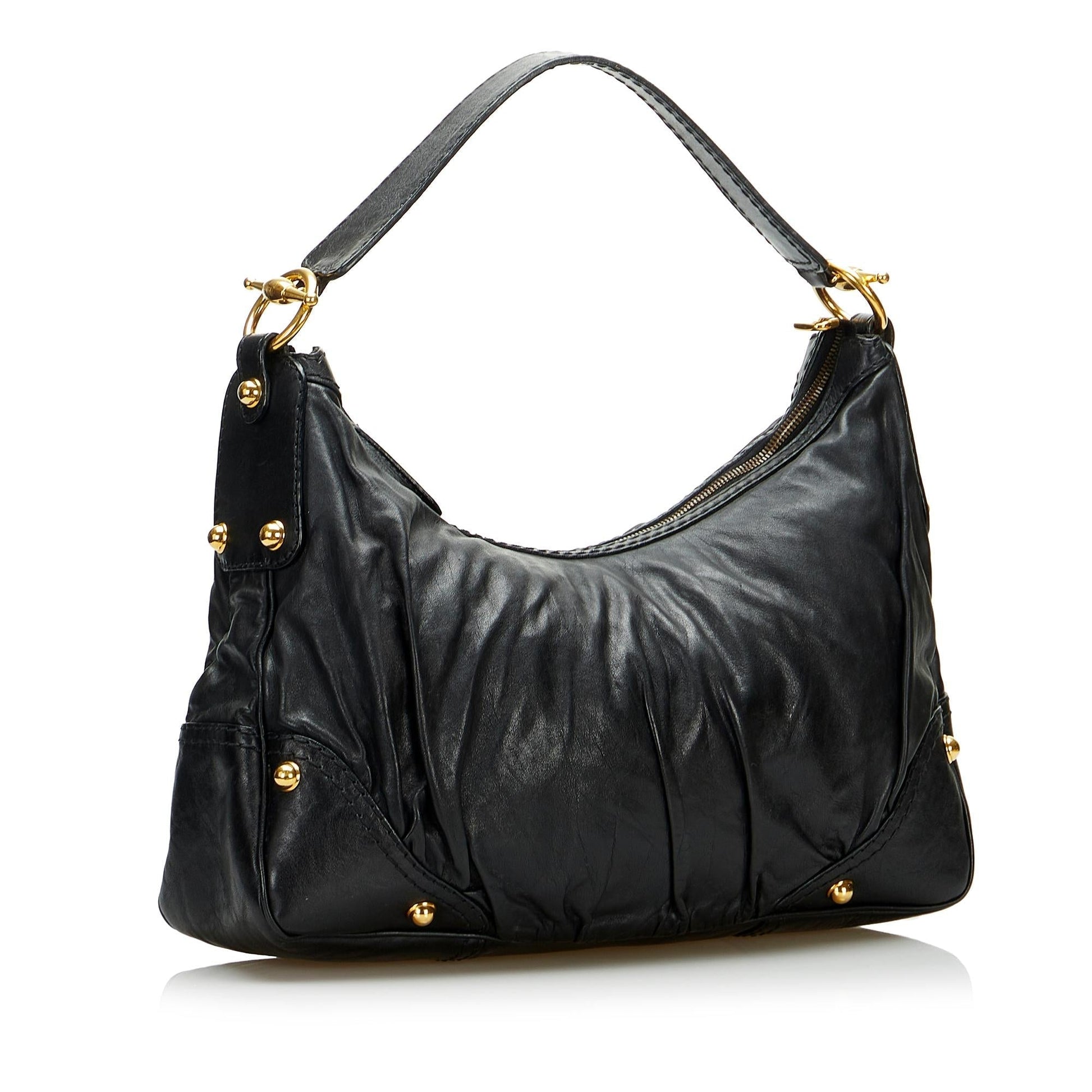 Gucci Jockey SHG-14S49N Calf Black Shoulder Bag