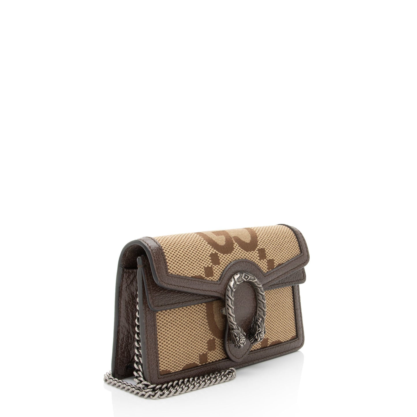 Gucci Jumbo GG Dionysus Leather Canvas Brown Mini Crossbody Bag